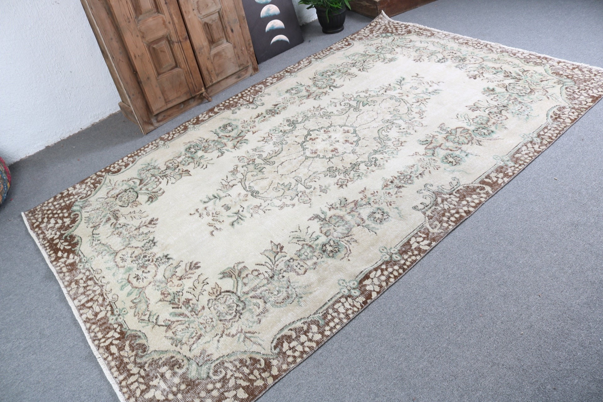 Antika Halı, 5.4x8.8 ft Büyük Halı, Yatak Odası Halıları, Yatak Odası Halısı, Büyük Boho Halısı, Türk Halısı, Anadolu Halısı, Bej Yer Halısı, Vintage Halı