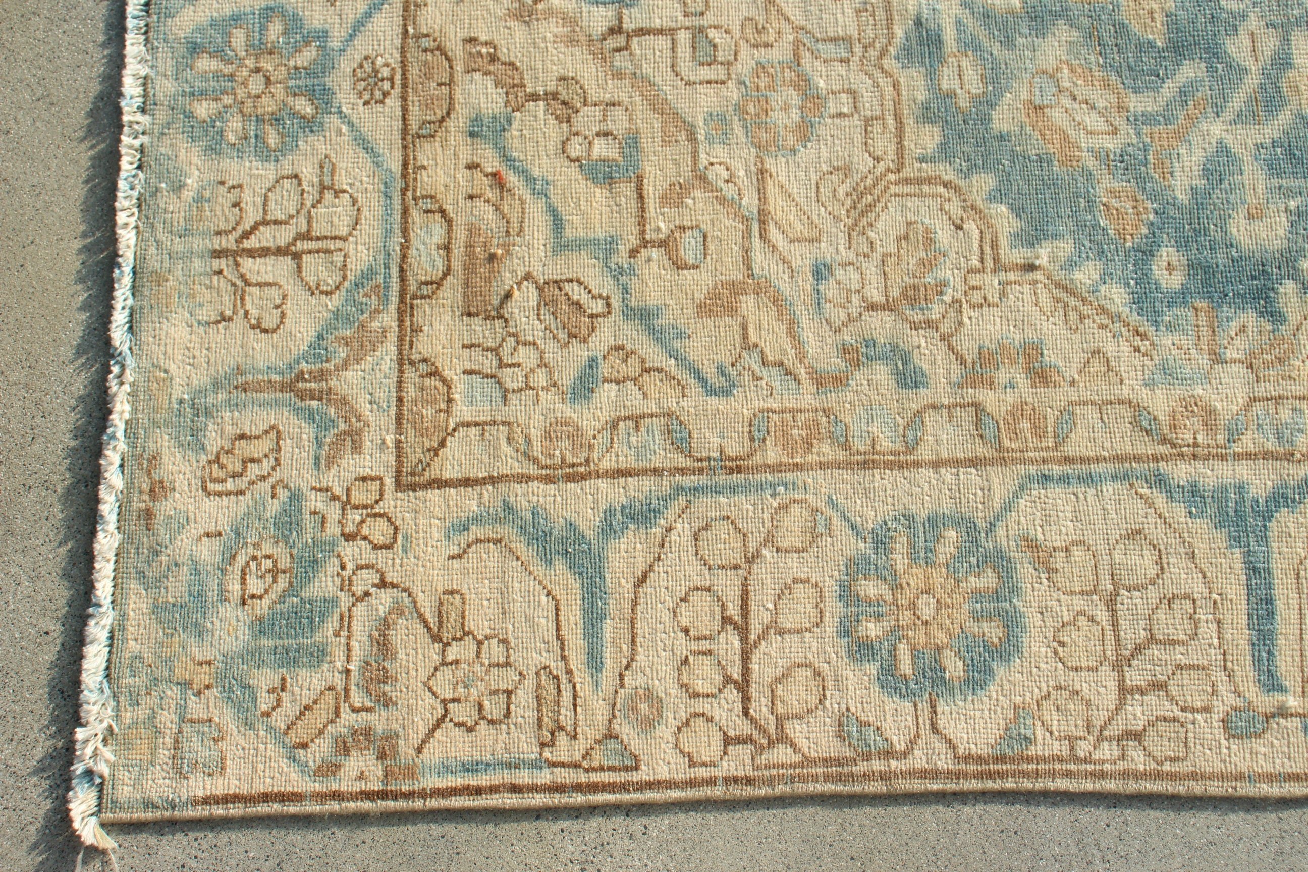 Beige Wool Rugs, Vintage Rugs, 7.1x10.1 ft Oversize Rug, Home Decor Rugs, Oriental Rug, Saloon Rug, Boho Rug, Turkish Rug, Dining Room Rugs