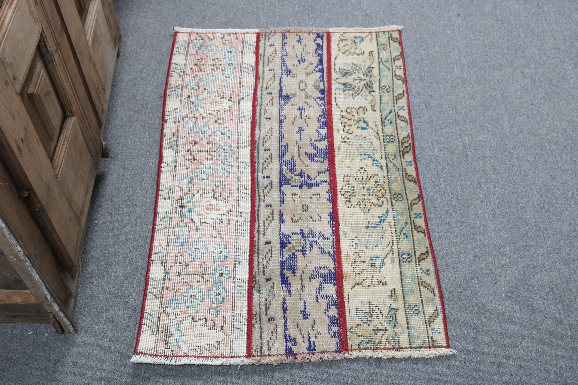 Oushak Halıları, Yeşil 2x3,1 ft Küçük Halı, Vintage Halı, Türk Halıları, Küçük Alan Halısı, Araba Paspas Halıları, Modern Halılar