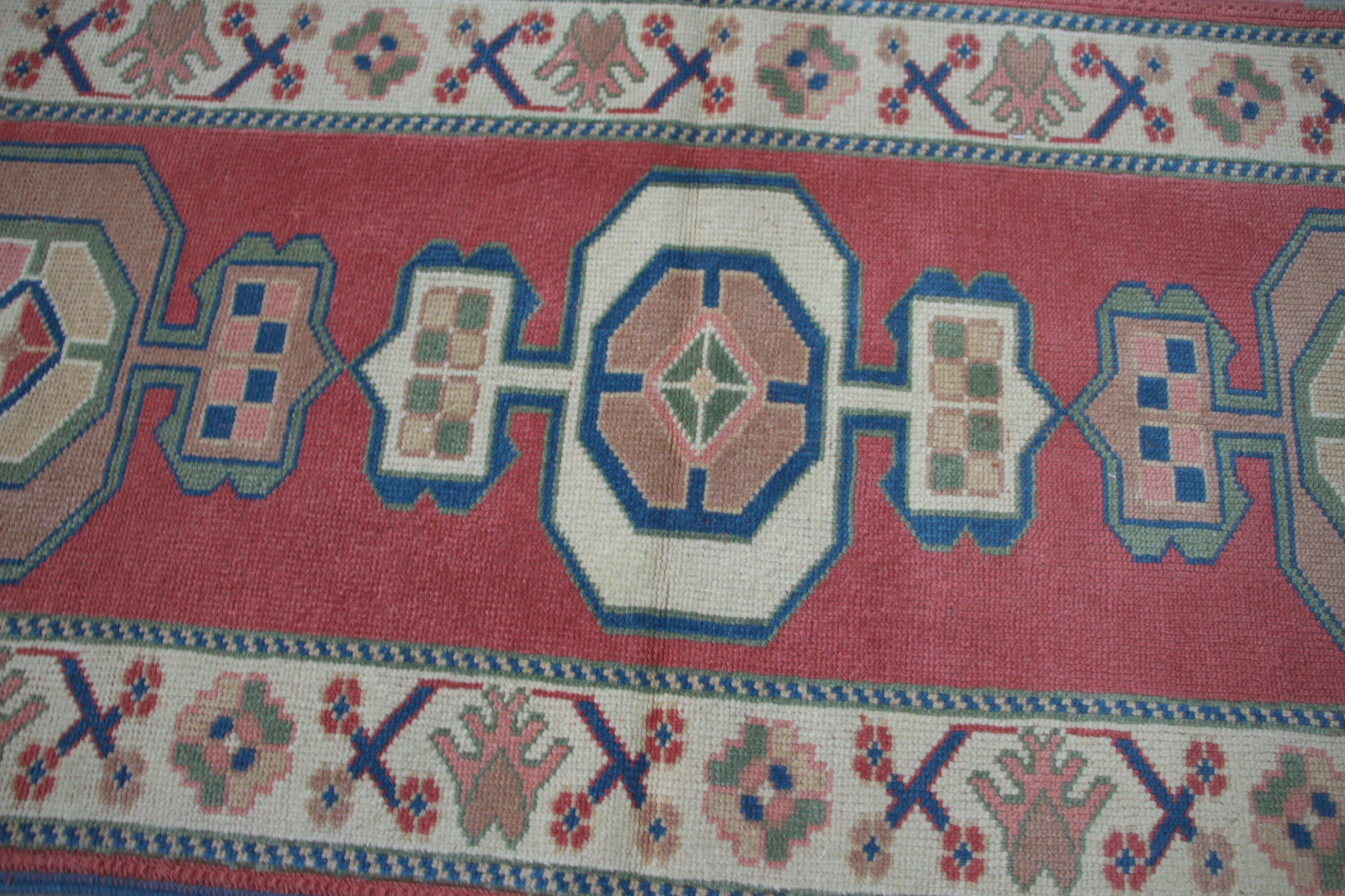 Antique Rug, Turkish Rug, Stair Rug, Oushak Rug, Pink Oriental Rugs, Rugs for Hallway, 2.6x6.5 ft Runner Rugs, Vintage Rug, Corridor Rug