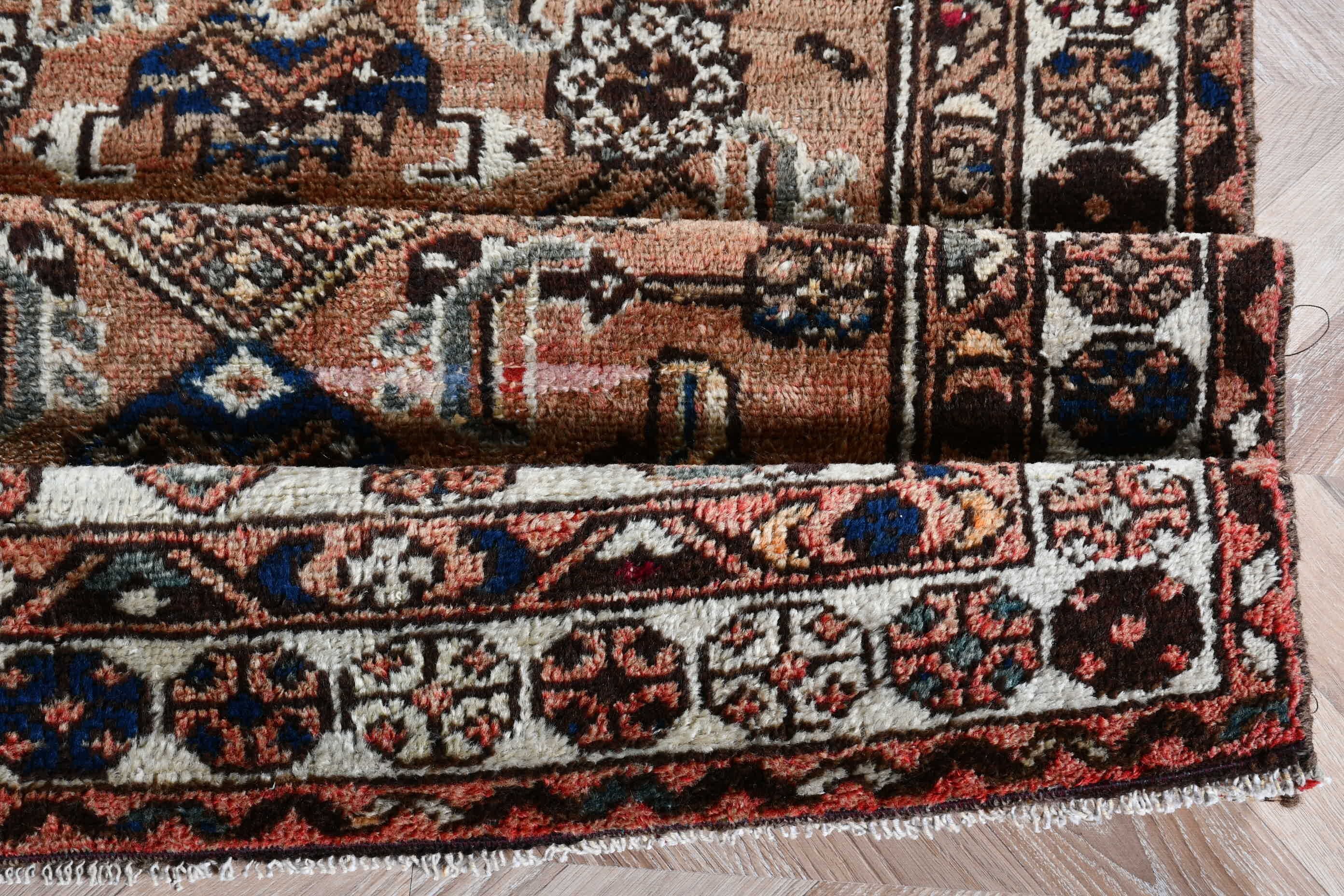 Antika Halı, Kahverengi Ev Dekorasyonu Halıları, Giriş Halısı, El Dokuma Halısı, Türk Halısı, Vintage Halılar, Fas Halısı, Mutfak Halısı, 2,9x6,1 ft Vurgu Halısı