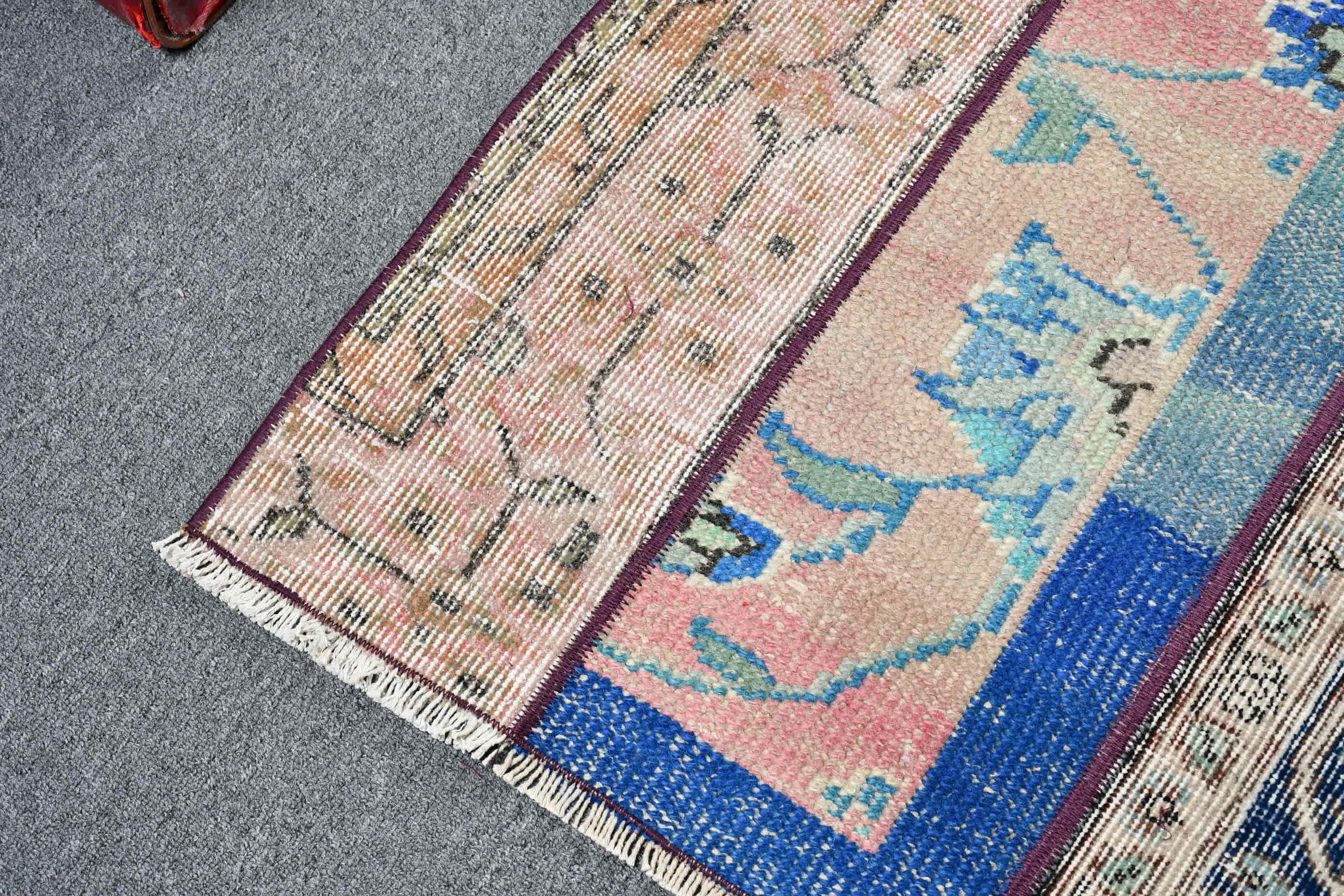 Rugs for Kitchen, Vintage Rugs, Floor Rugs, Turkish Rug, Bedroom Rug, Blue Oushak Rug, Hallway Rug, Retro Rug, 2.5x8.2 ft Runner Rug