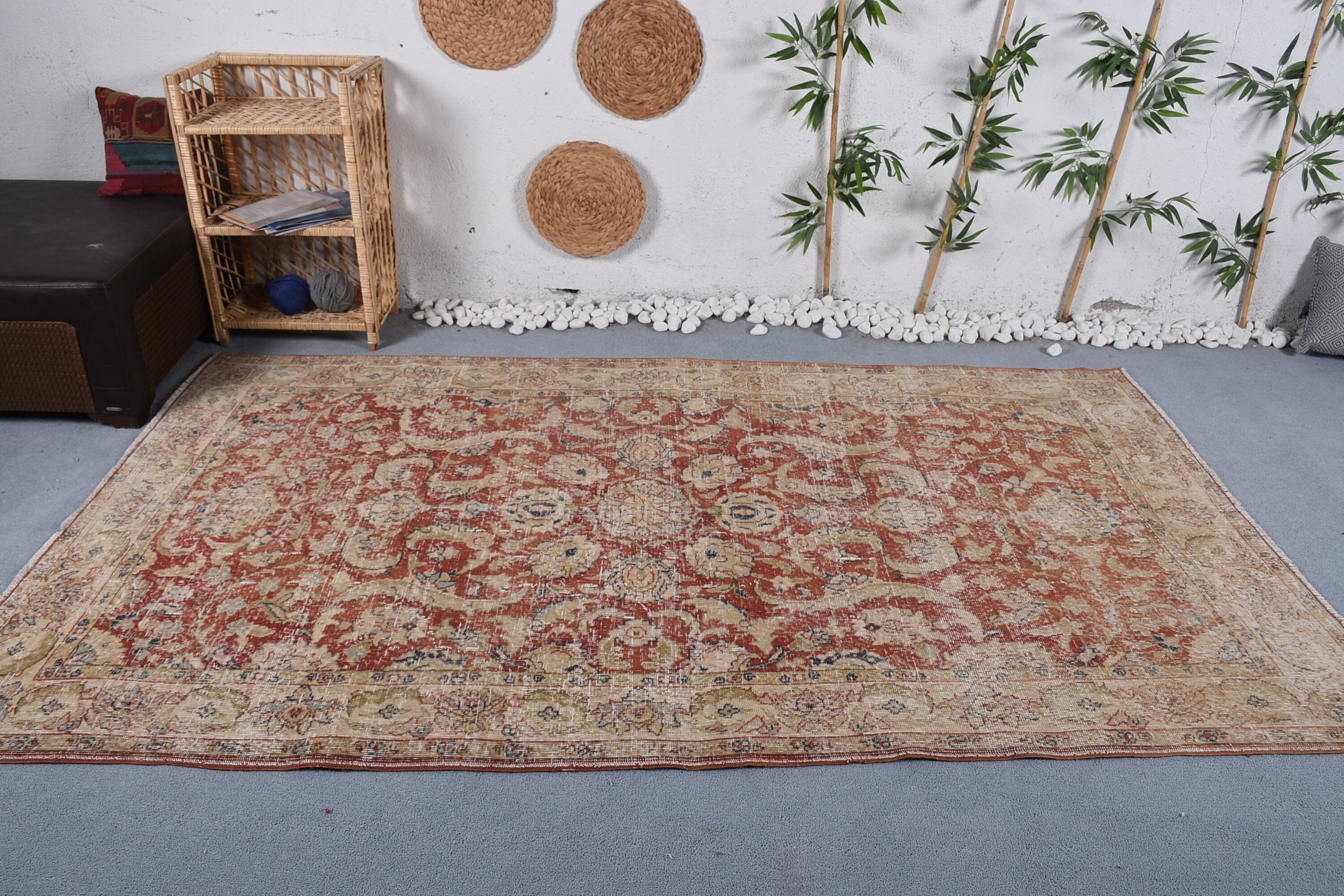 Bedroom Rug, Turkish Rug, Dining Room Rugs, Salon Rug, 5.3x8.9 ft Large Rug, Vintage Rug, Anatolian Rugs, Green Bedroom Rugs, Ethnic Rug