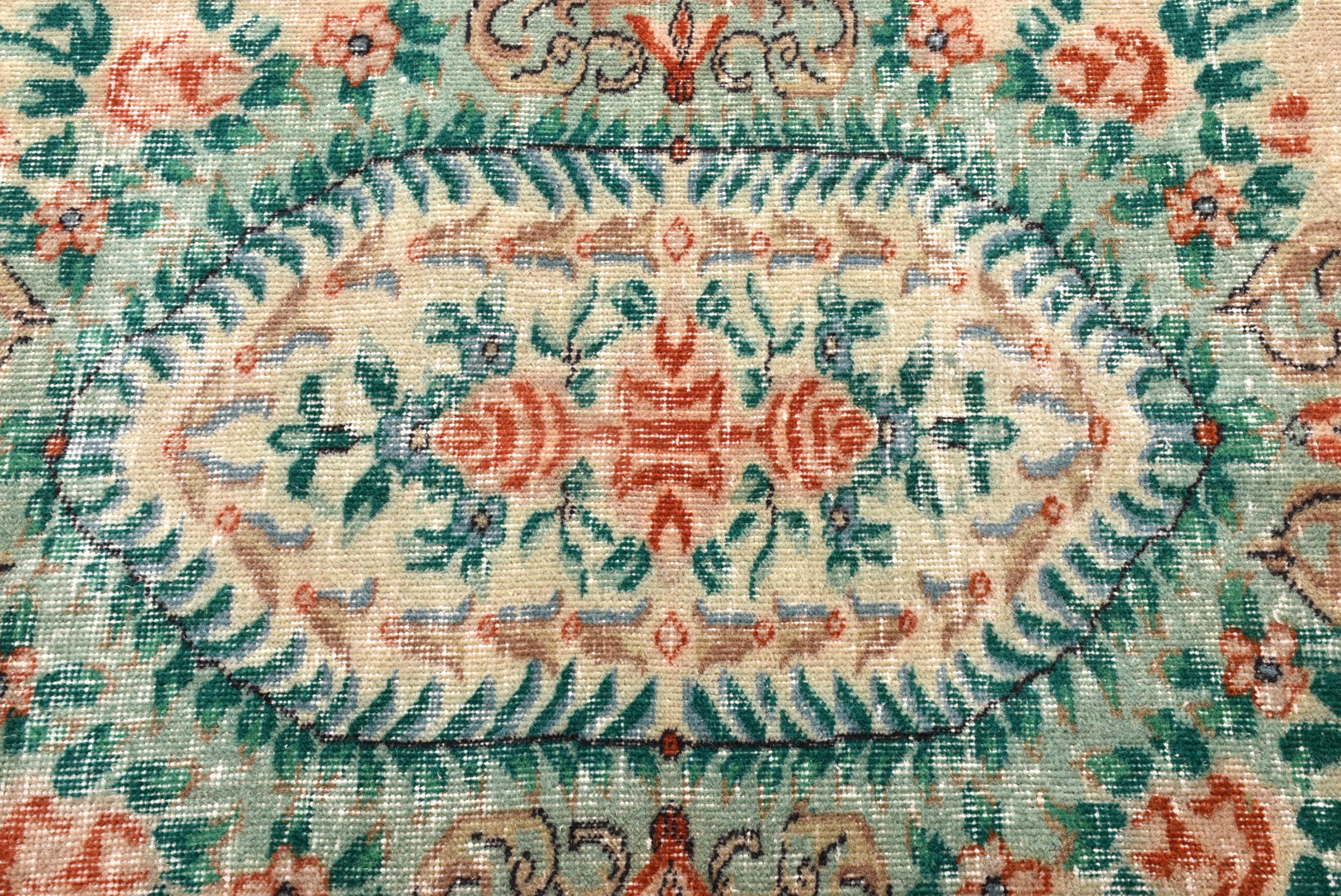 Vintage Halı, Bej Geometrik Halılar, Oushak Halılar, Büyük Oushak Halı, Salon Halıları, Türk Halıları, 5.8x9.1 ft Büyük Halı, Aztek Halısı, Boho Halıları