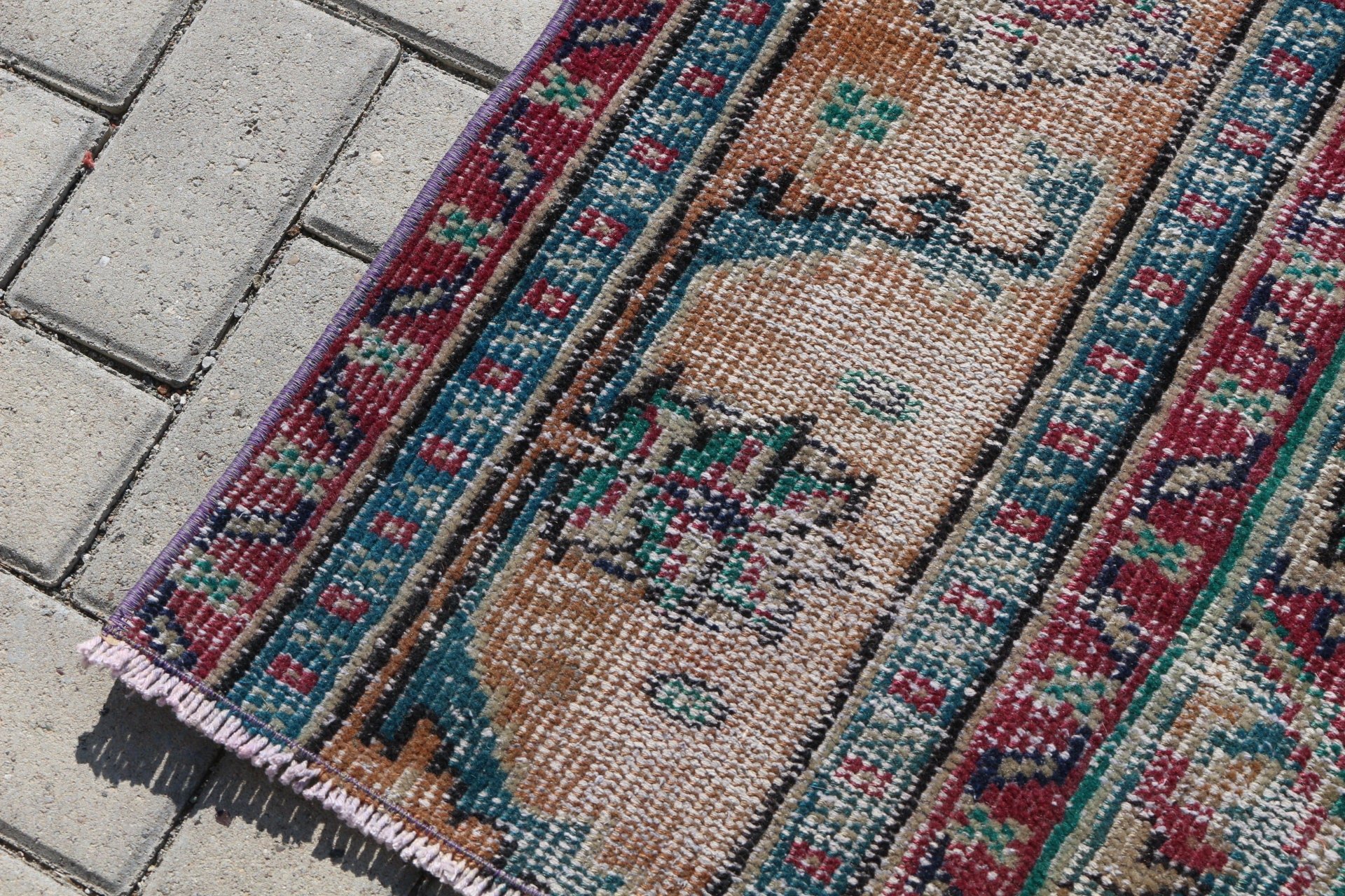 Home Decor Rugs, Vintage Rug, Kitchen Rug, Hallway Rug, Blue  2.8x9.9 ft Runner Rugs, Flatweave Rug, Oushak Rugs, Turkish Rugs