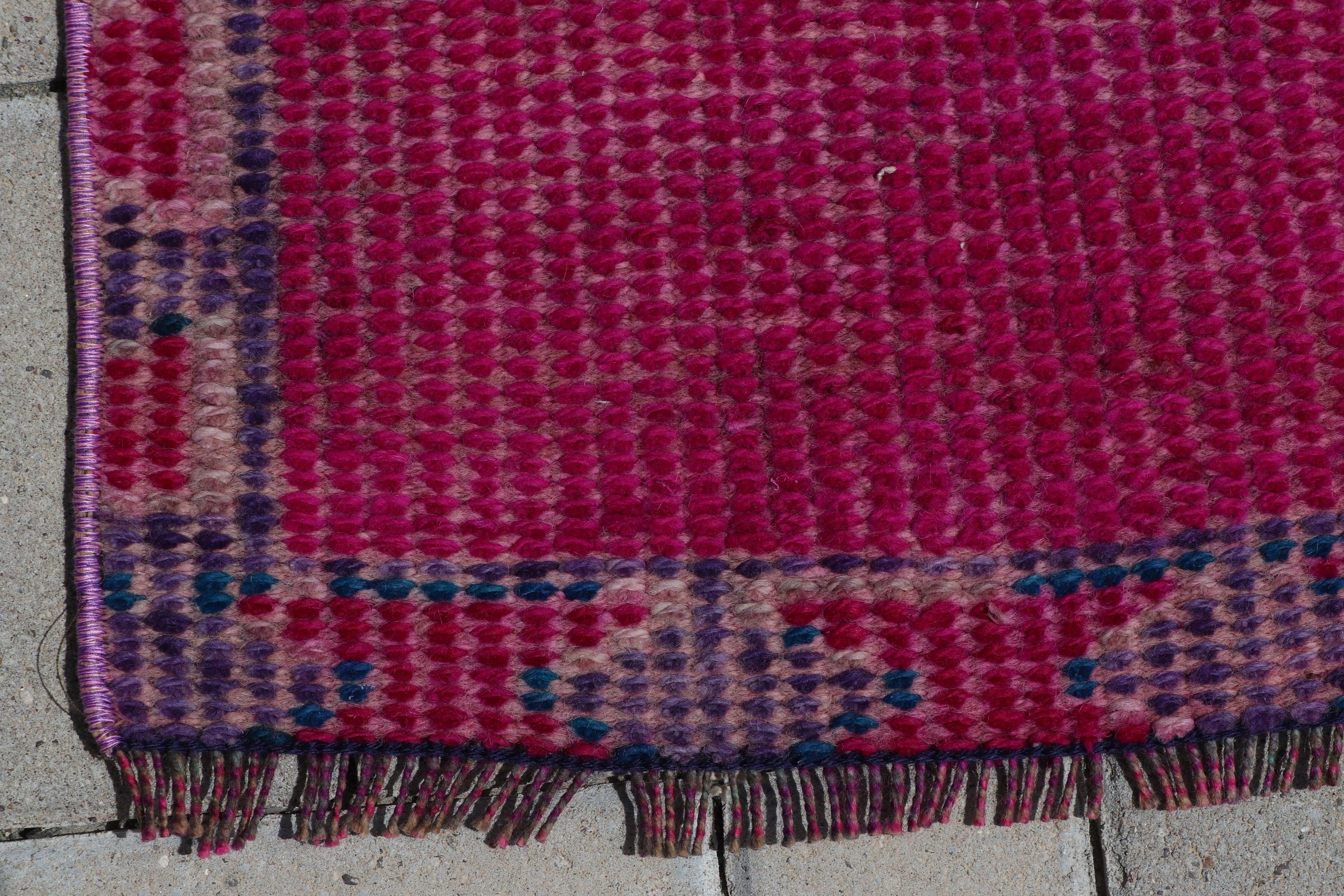 Kitchen Rug, Aztec Rug, Turkish Rug, 3.1x11.1 ft Runner Rugs, Pink Home Decor Rug, Rugs for Kitchen, Vintage Rug, Wool Rugs