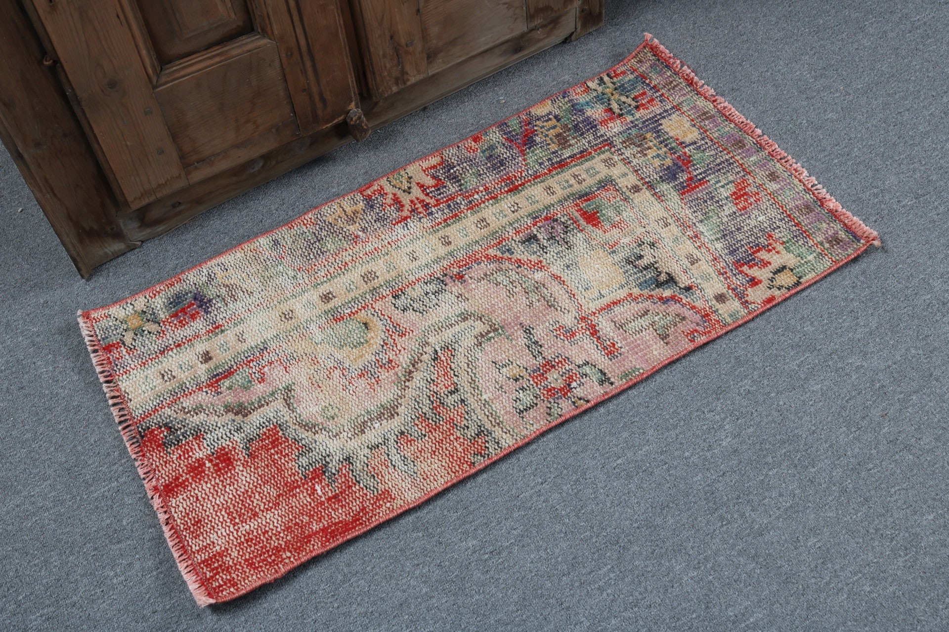 Modern Rug, Anatolian Rugs, Beige Antique Rug, 1.5x3.1 ft Small Rugs, Luxury Rug, Turkish Rugs, Vintage Rug, Small Area Rugs, Door Mat Rugs