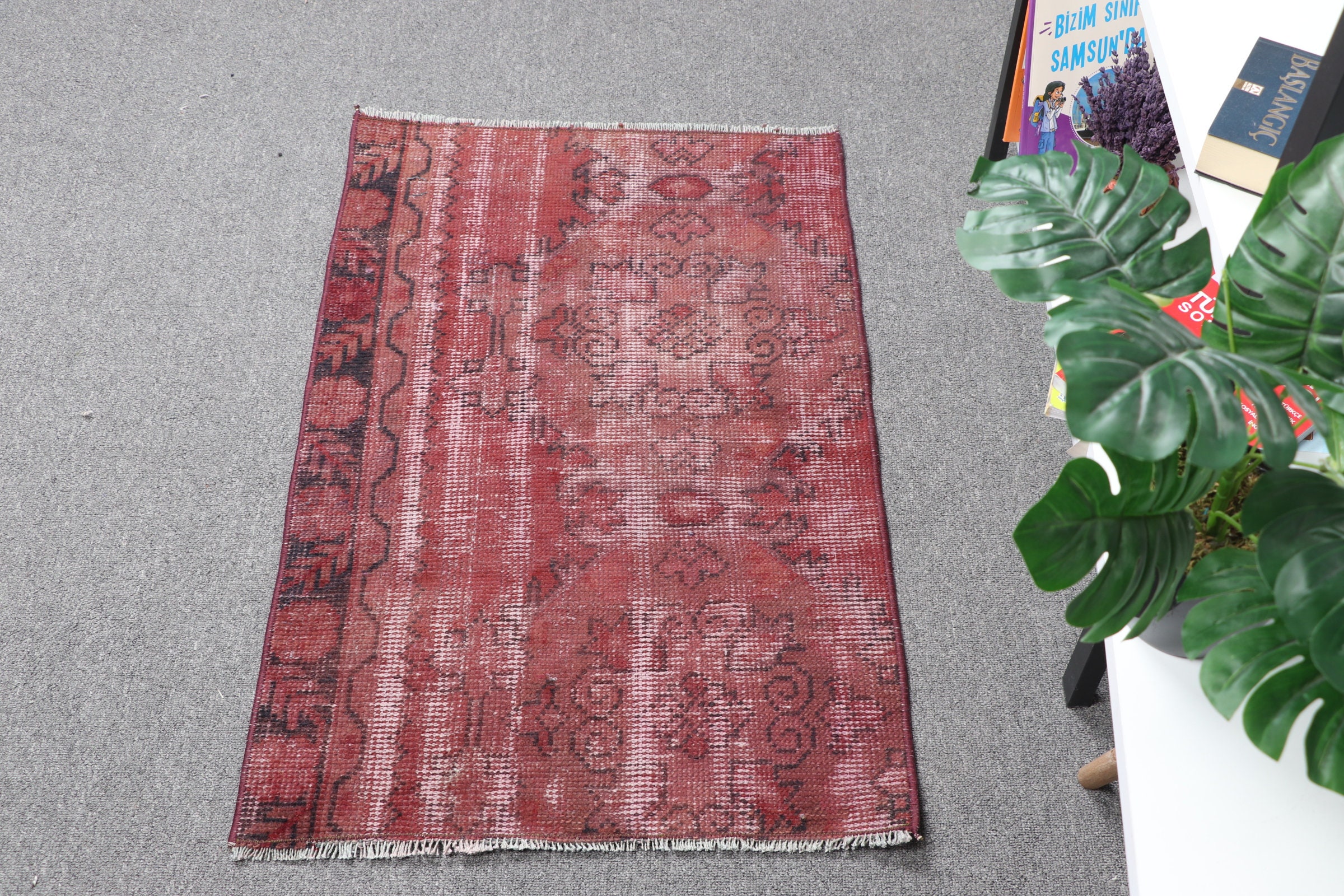 Purple  2x3 ft Small Rug, Dorm Rug, Entry Rugs, Bathroom Rug, Vintage Rugs, Cool Rug, Wool Rug, Turkish Rug, Rugs for Nursery