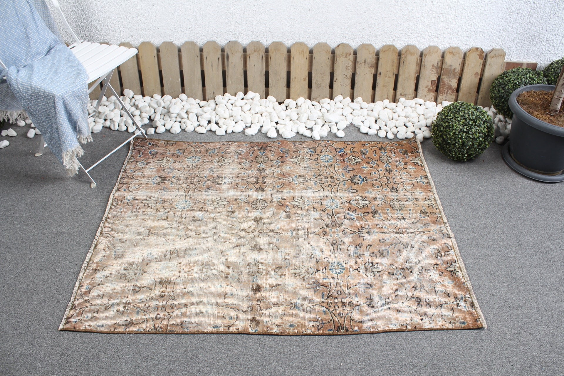 3.4x4.5 ft Accent Rug, Kitchen Rugs, Vintage Rugs, Entry Rug, Antique Rug, Brown Antique Rug, Rugs for Bedroom, Cool Rug, Turkish Rug