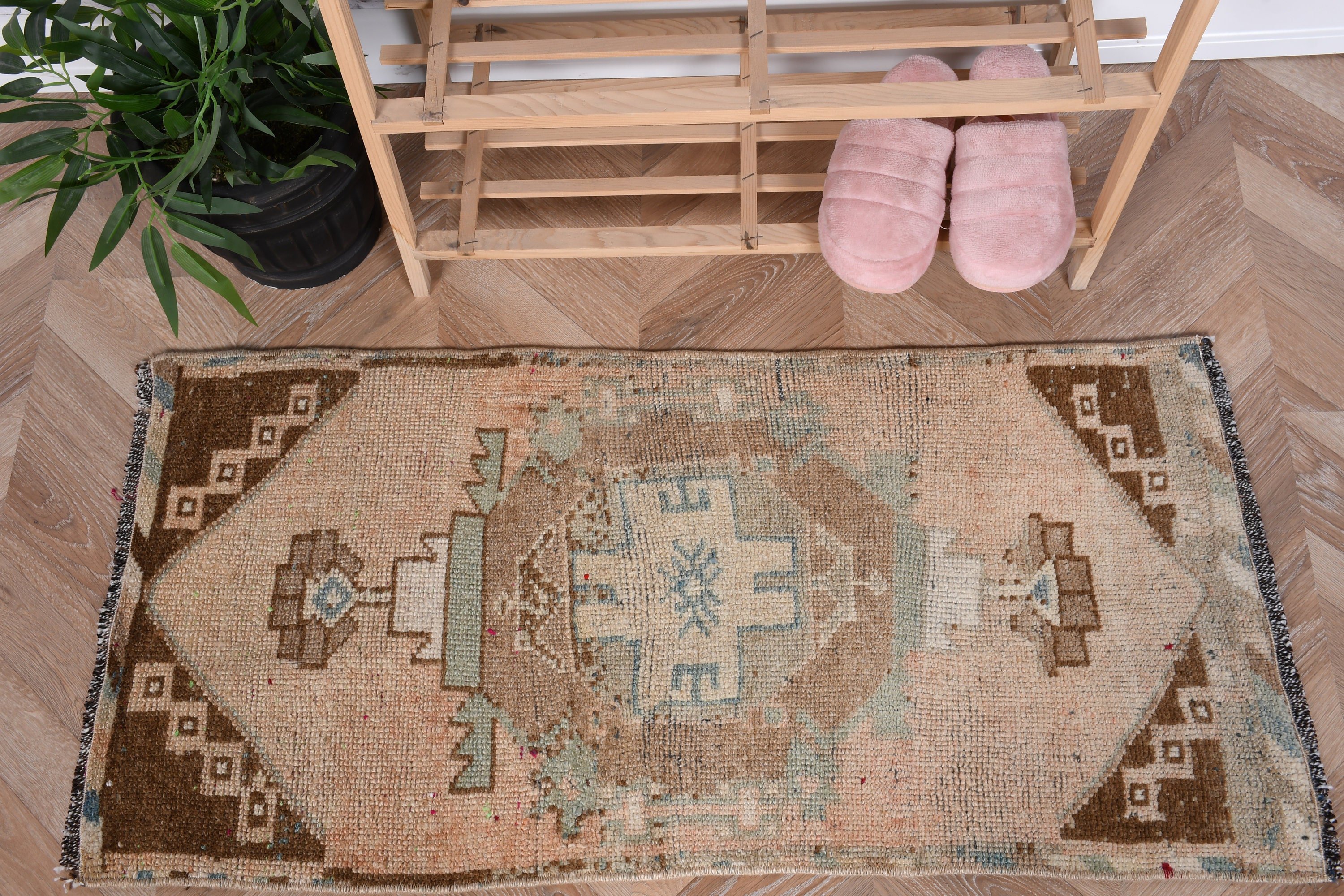 Nursery Rug, Home Decor Rugs, Turkish Rug, Art Rug, Vintage Rug, Kitchen Rug, Antique Rug, 1.6x3.2 ft Small Rug, Brown Home Decor Rugs