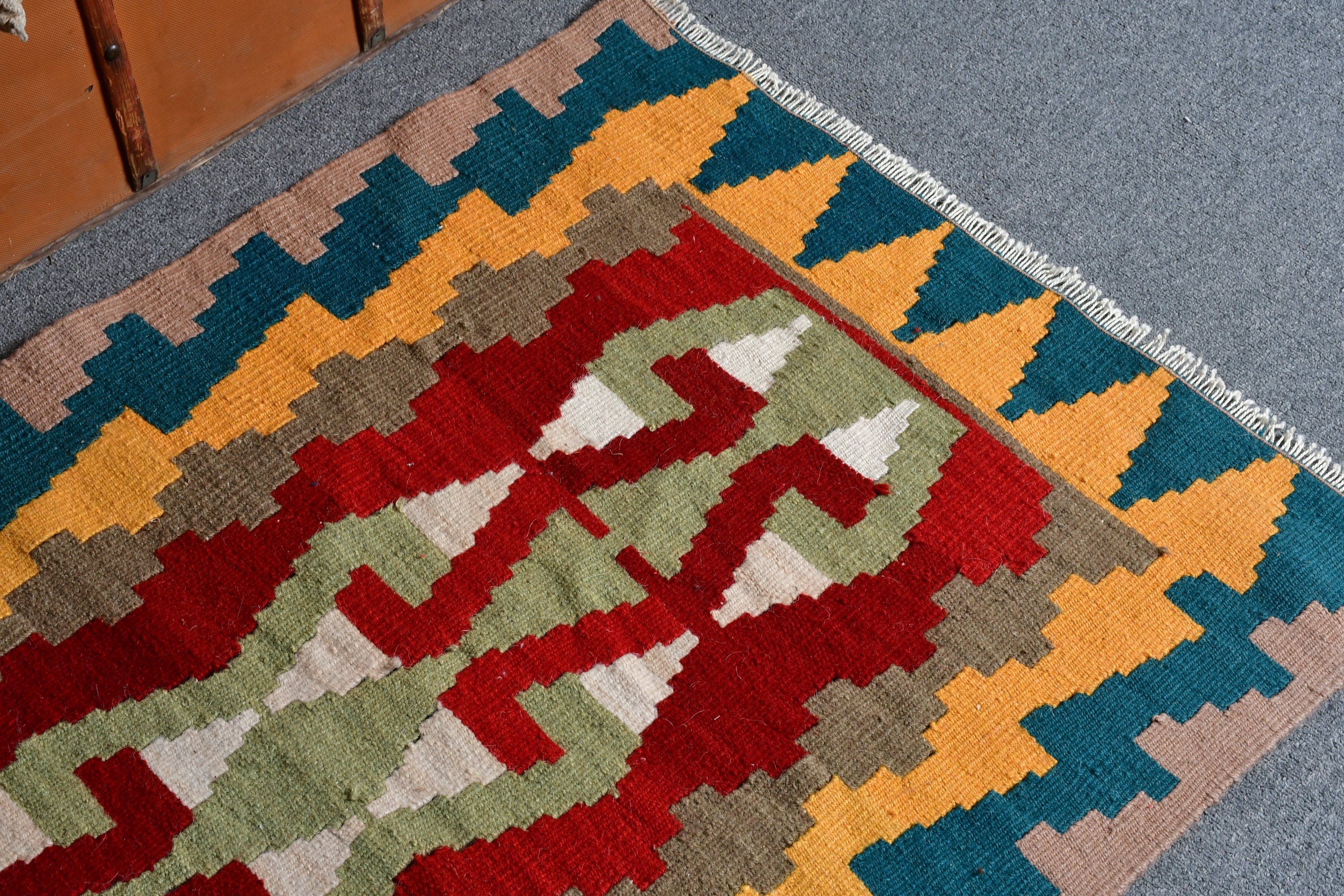 Giriş Halıları, Vintage Halı, Mutfak Halıları, Çocuk Halısı, Kilim, 2,5x3,9 ft Küçük Halılar, Yatak Odası Halısı, Gökkuşağı Soğuk Halı, Türk Halısı, Yün Halı