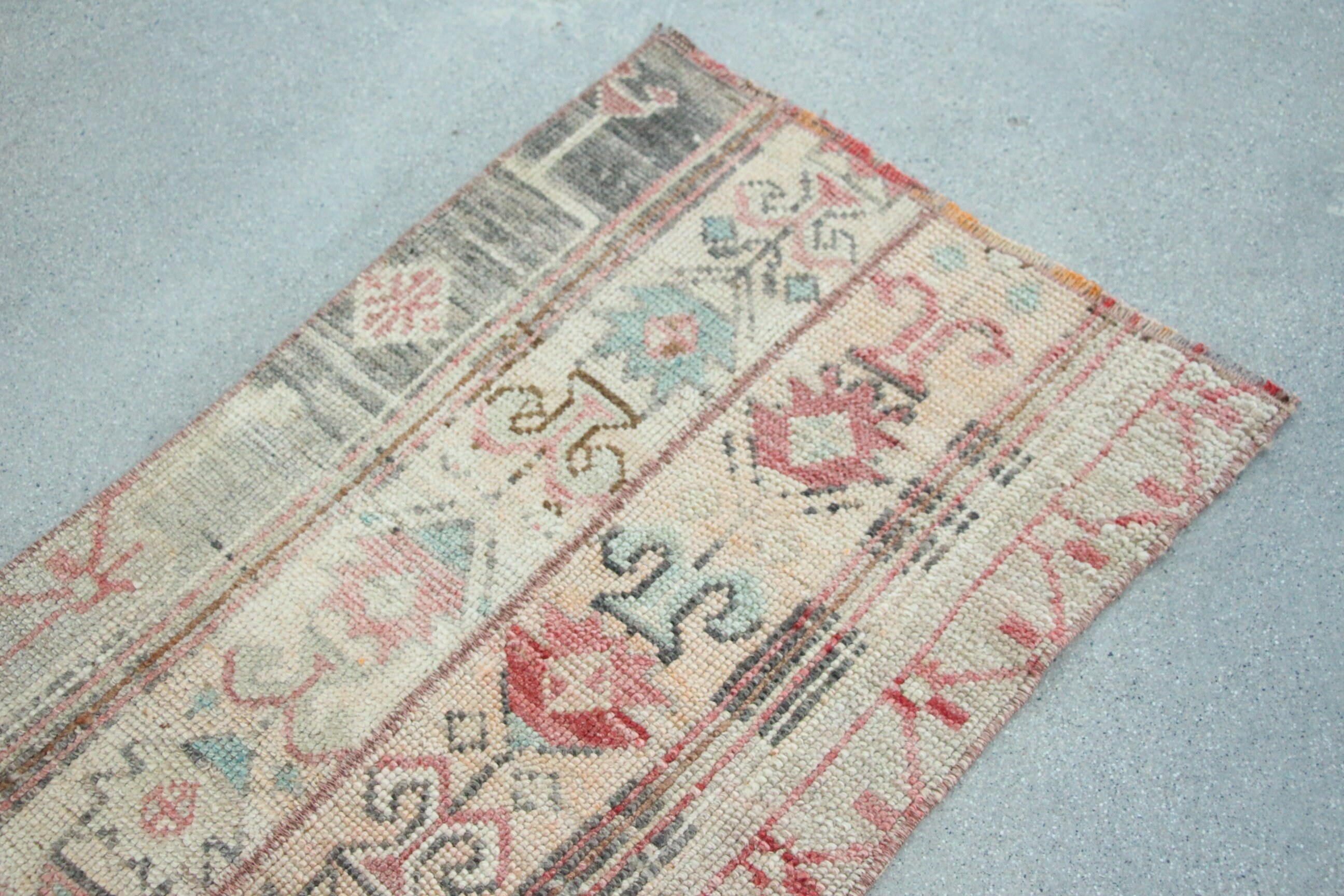 Kitchen Rug, Vintage Rug, Turkish Rug, Beige Moroccan Rug, Rugs for Car Mat, Bath Rug, Wool Rug, 1.6x3.1 ft Small Rugs