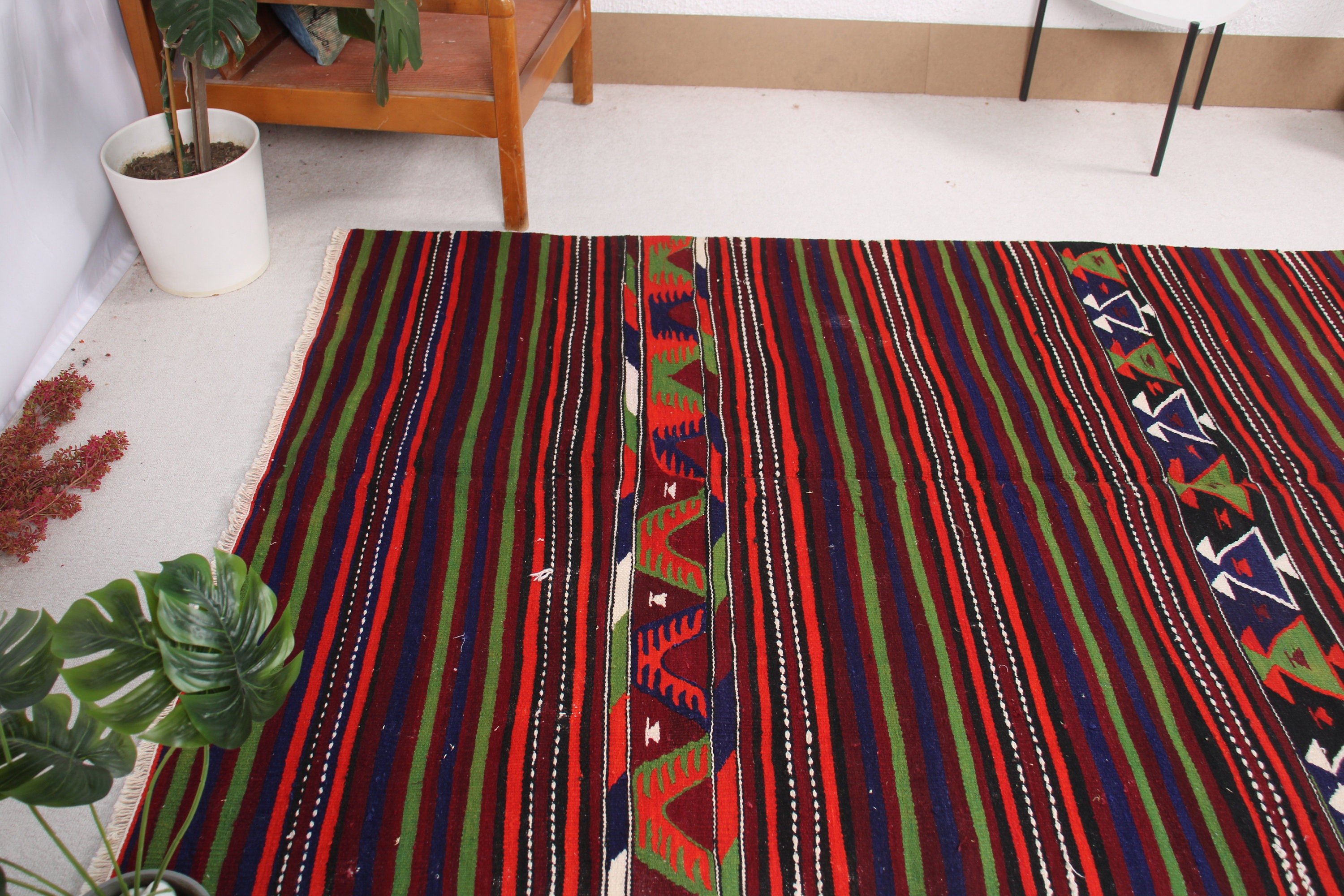 Oushak Halı, 5x9.8 ft Büyük Halılar, Anadolu Halısı, Büyük Oushak Halıları, Mor Anadolu Halıları, Salon Halısı, Kilim, Vintage Halı, Türk Halıları