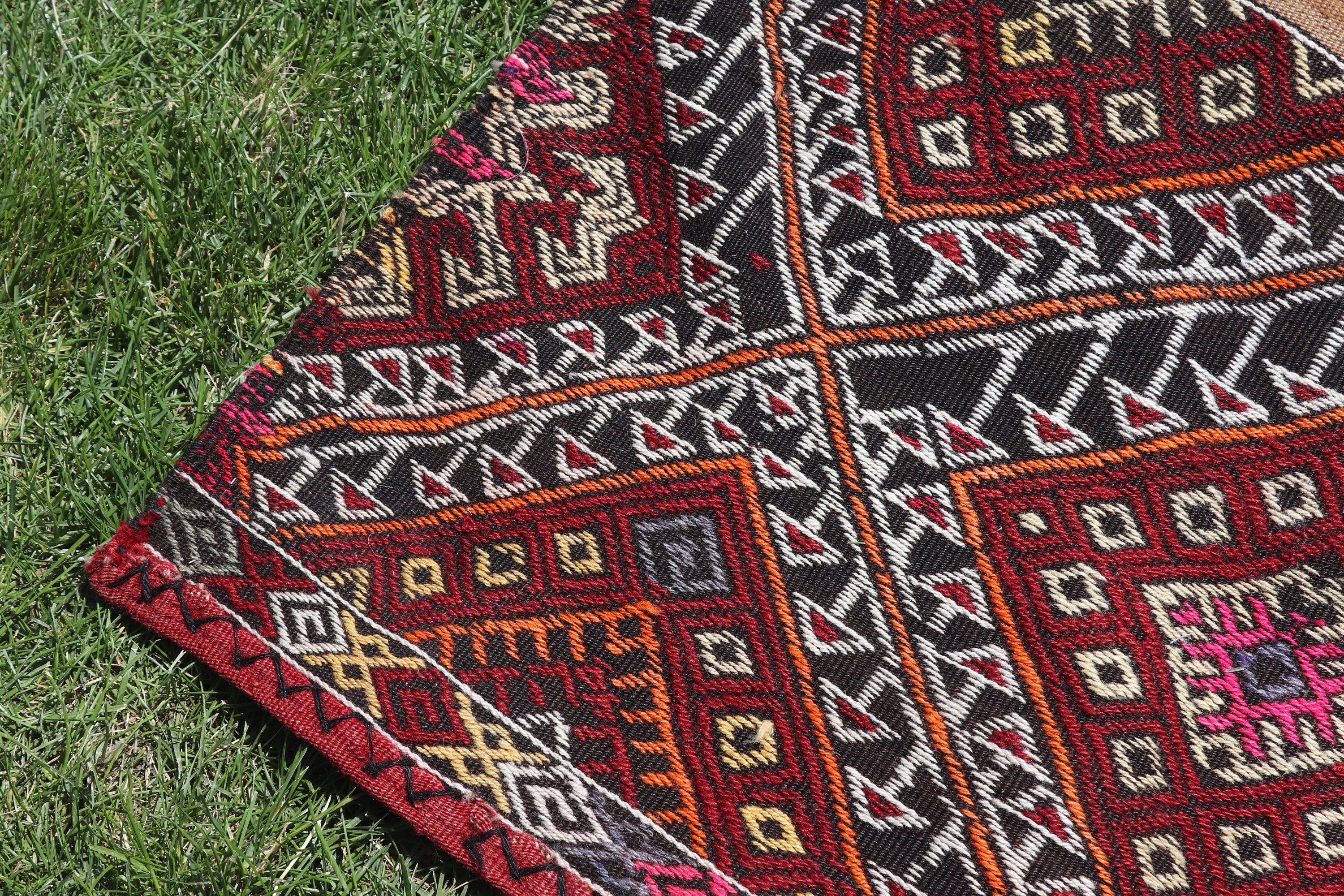 Yer Halıları, 2,9x5,2 ft Vurgulu Halı, Kırmızı Yer Halıları, Geometrik Halı, Türk Halıları, Boho Accent Halı, Vintage Halı, Kilim, Accent için Halılar