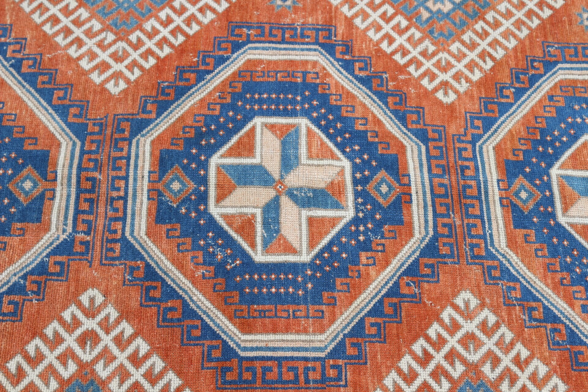 5.8x8.4 ft Large Rugs, Aztec Rug, Turkish Rug, Orange Home Decor Rug, Vintage Rugs, Salon Rug, Oushak Rug, Living Room Rugs