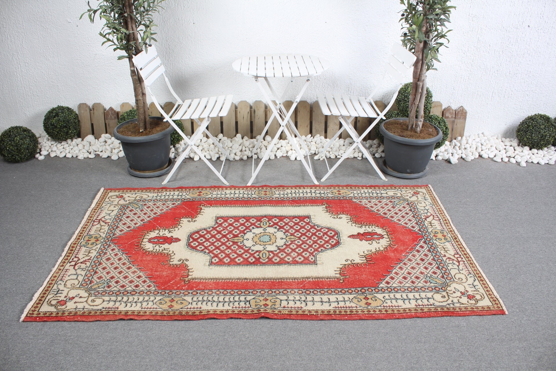 Kitchen Rugs, Bedroom Rugs, Vintage Decor Rug, Red Anatolian Rug, Turkish Rug, Rugs for Floor, Floor Rug, Vintage Rugs, 3.8x6.7 ft Area Rug