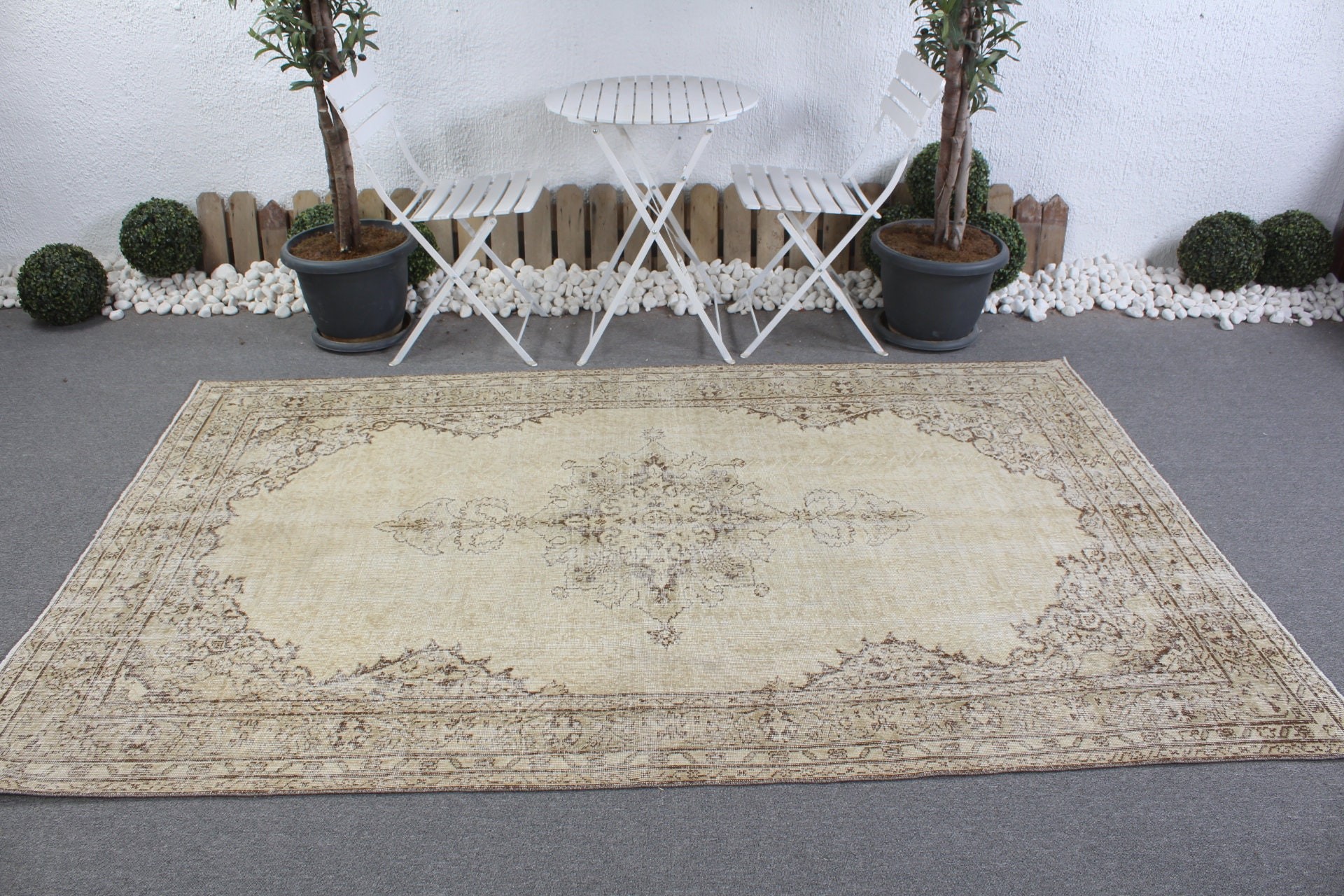 Turkish Rugs, 5.2x8.2 ft Large Rug, Beige Floor Rug, Rugs for Dining Room, Bedroom Rug, Floor Rug, Dining Room Rug, Wool Rugs, Vintage Rug