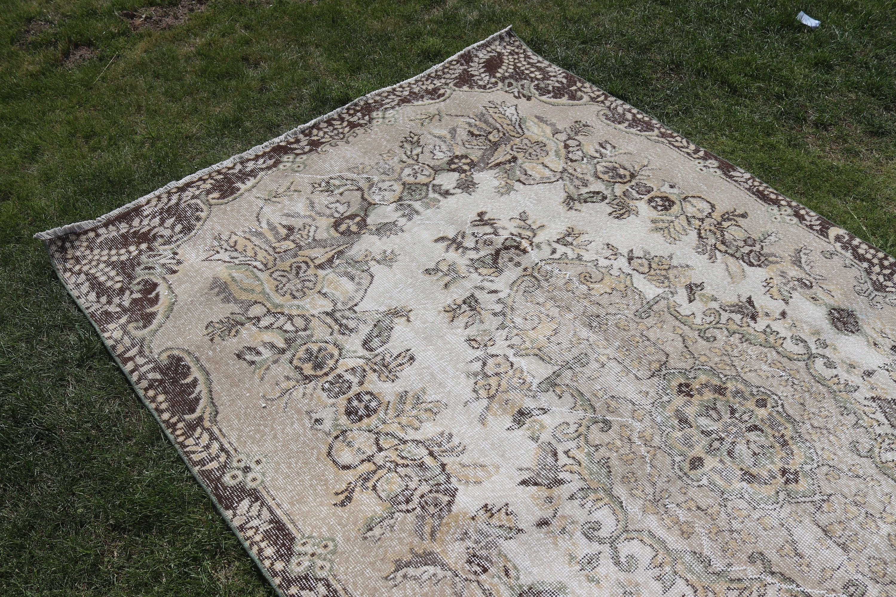 Antique Rugs, Vintage Rugs, Home Decor Rug, Brown Handwoven Rugs, Dining Room Rugs, 5.3x9.4 ft Large Rug, Turkish Rug, Large Boho Rug