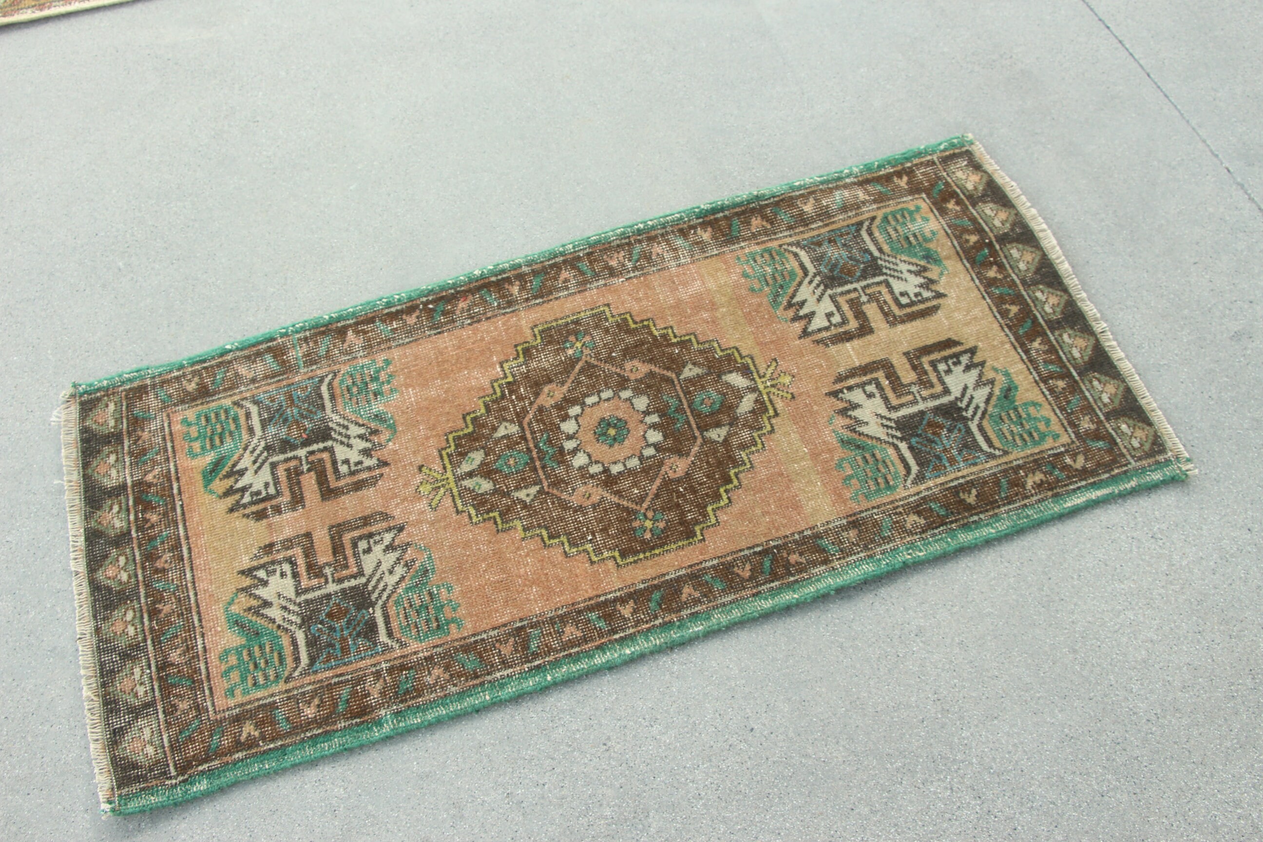 1.6x3.5 ft Küçük Halılar, Ev Dekorasyonu Halısı, Çocuk Halısı, Boho Halısı, Türk Halıları, Vintage Halılar, Küçük Alan Halısı, Oushak Halıları, Kahverengi Yatak Odası Halıları