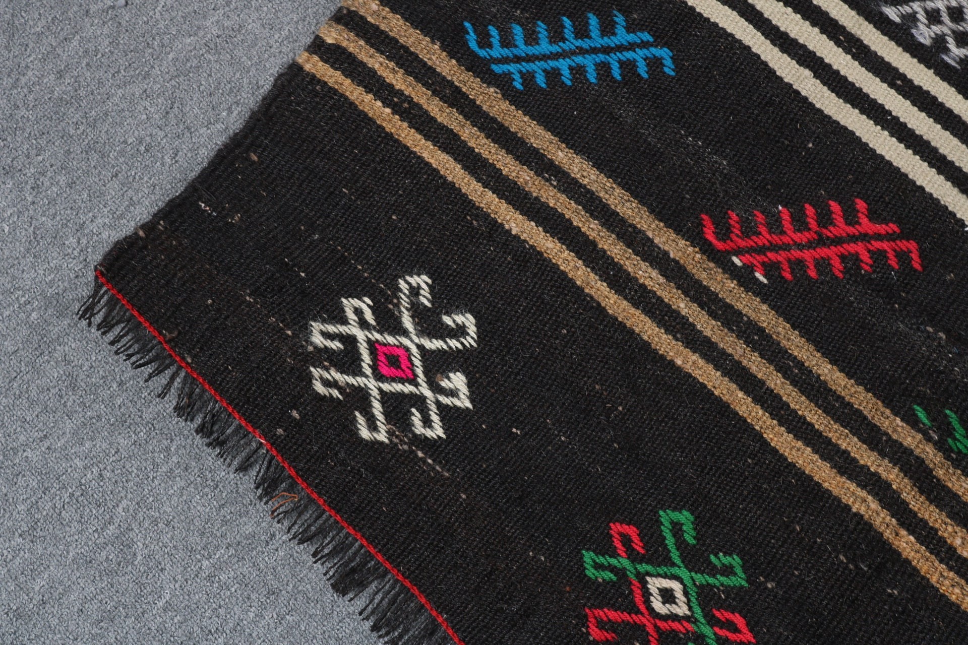 7.3x12.2 ft Oversize Rug, Vintage Rugs, Kilim, Statement Rug, Outdoor Rug, Turkish Rugs, Saloon Rugs, Black Geometric Rugs, Antique Rugs