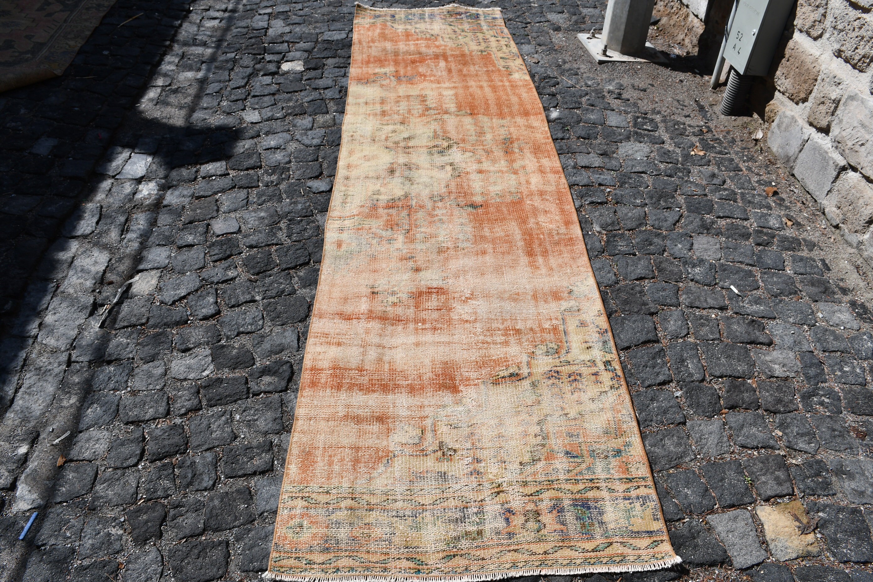 Oushak Runner Rug Rugs, 2.7x10.3 ft Runner Rug, Kitchen Rug, Vintage Rug, Turkish Rug, Oushak Rugs, Red Oushak Rug, Art Rug, Rugs for Stair