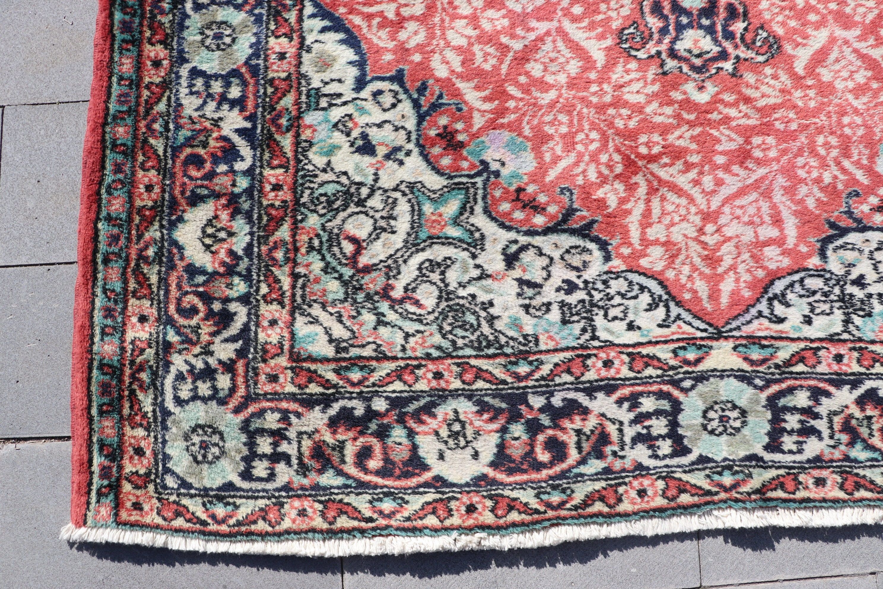 Oryantal Halılar, 4.9x6.9 ft Alan Halısı, Ev Dekorasyonu Halısı, Yatak Odası Halıları, Yer Halısı, Türk Halıları, Vintage Halılar, Pembe Oushak Halıları, Eskitilmiş Halı