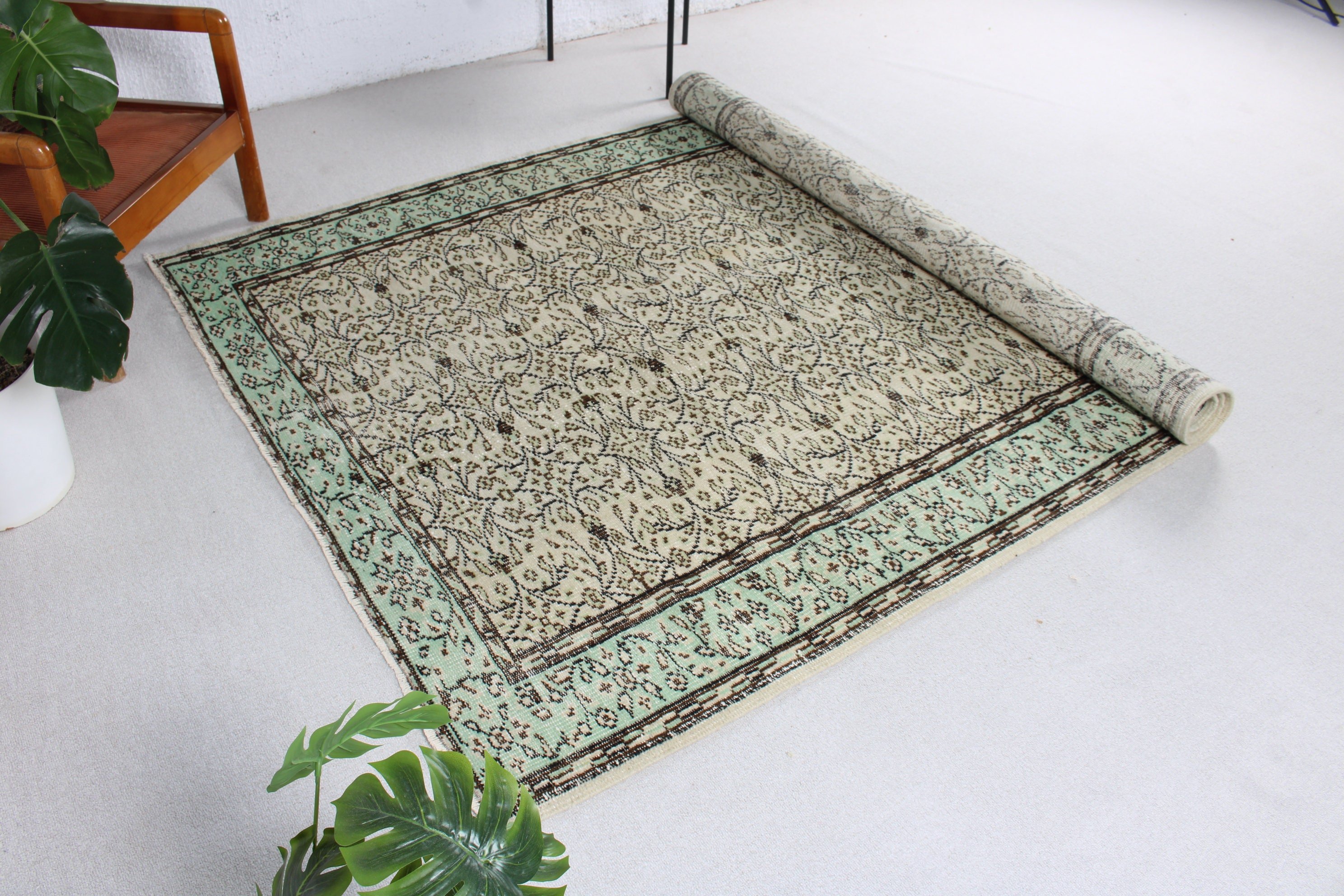 Vintage Halı, Türk Halıları, Bildiri Halısı, Büyük Boho Halıları, Kahverengi Geometrik Halı, Yatak Odası Halısı, 5.5x9 ft Büyük Halılar, Lüks Halılar