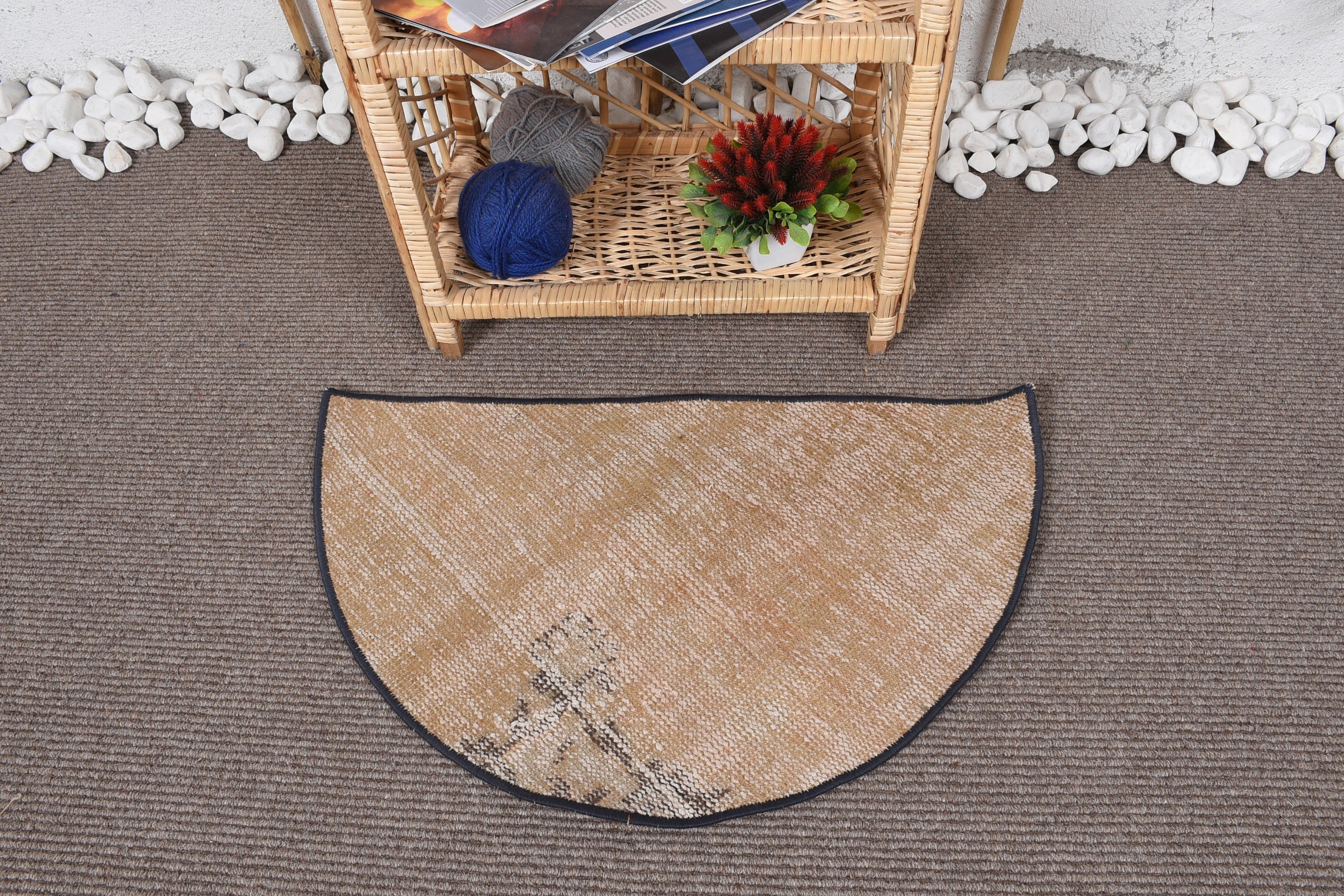 Kitchen Rugs, Turkish Rug, Bath Rug, Vintage Rug, 2.5x1.5 ft Small Rug, Rugs for Bathroom, Bath Mat Cute Rug, Wool Rug, Anatolian Rug