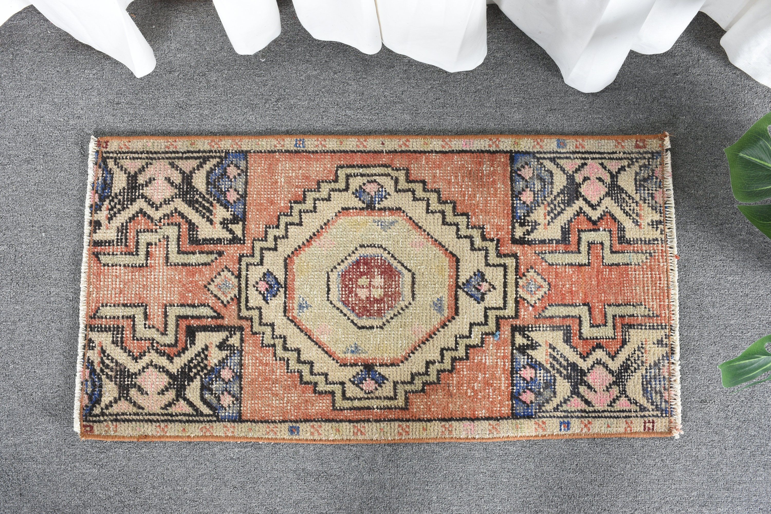 Bedroom Rug, Rugs for Nursery, Kitchen Rug, Antique Rugs, Brown  1.4x2.8 ft Small Rugs, Floor Rugs, Vintage Rug, Turkish Rug