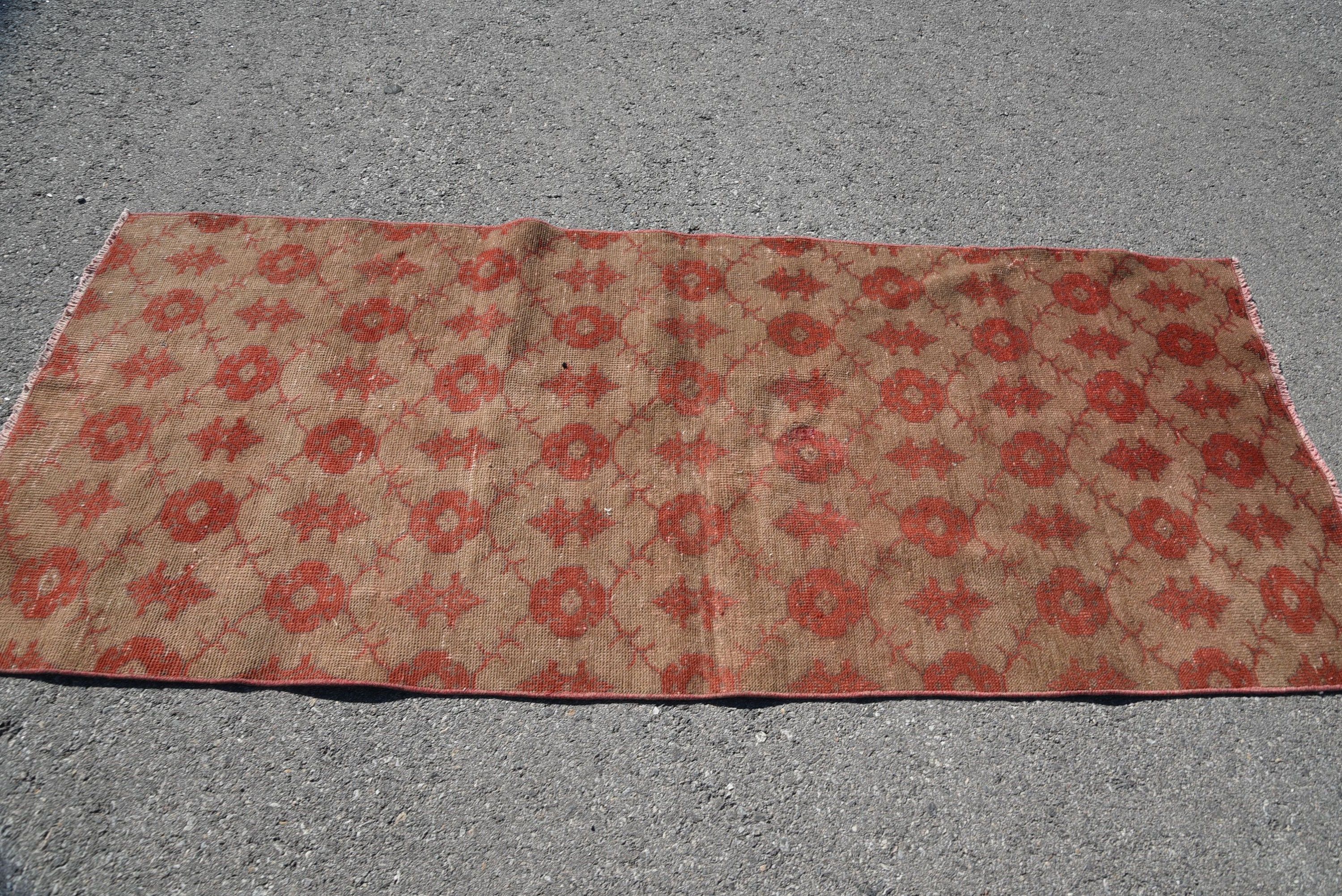 Yün Halı, Vintage Dekor Halıları, Eski Halılar, Türk Halısı, 3x7,1 ft Accent Halıları, Mutfak Halısı, Havalı Halılar, Vintage Halı, Giriş Halısı, Mutfak Halıları