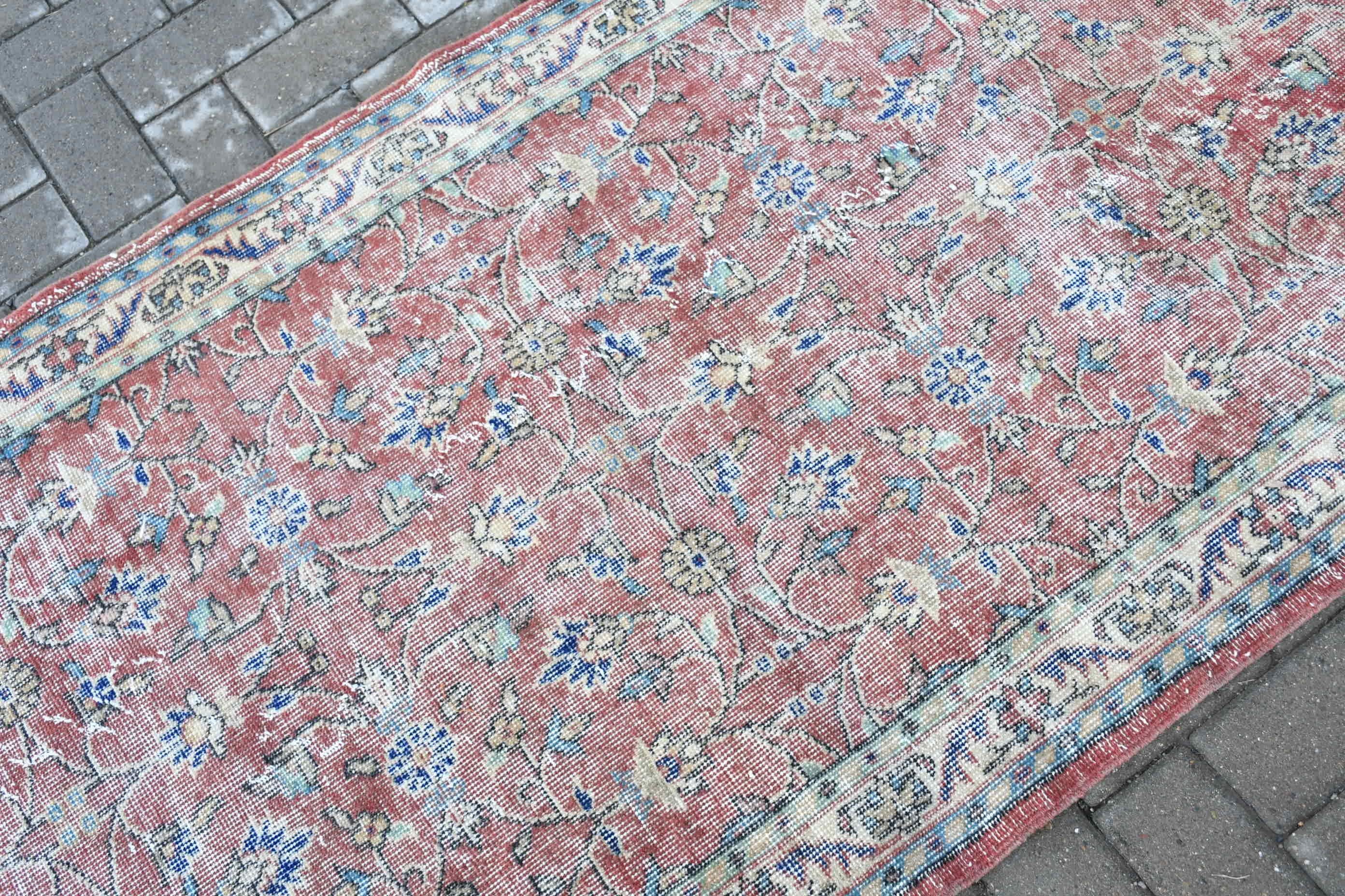 Rugs for Kitchen, Kitchen Rug, Red Oushak Rug, Bedroom Rug, Vintage Rugs, Turkish Rug, Cute Rug, 3.2x6.3 ft Accent Rugs