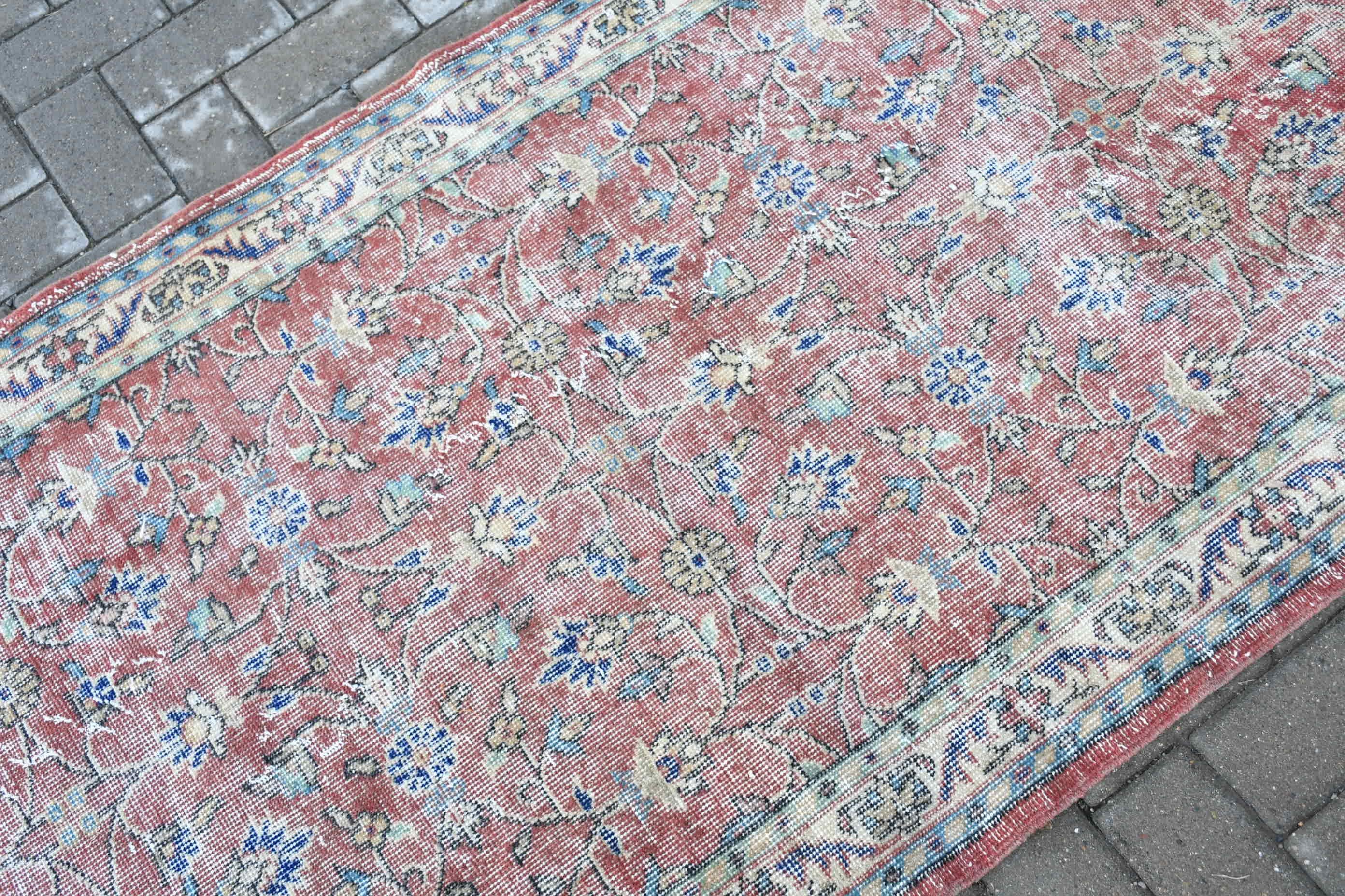 Mutfak Halıları, Mutfak Halısı, Kırmızı Oushak Halısı, Yatak Odası Halısı, Vintage Halılar, Türk Halısı, Sevimli Halı, 3,2x6,3 ft Accent Halılar