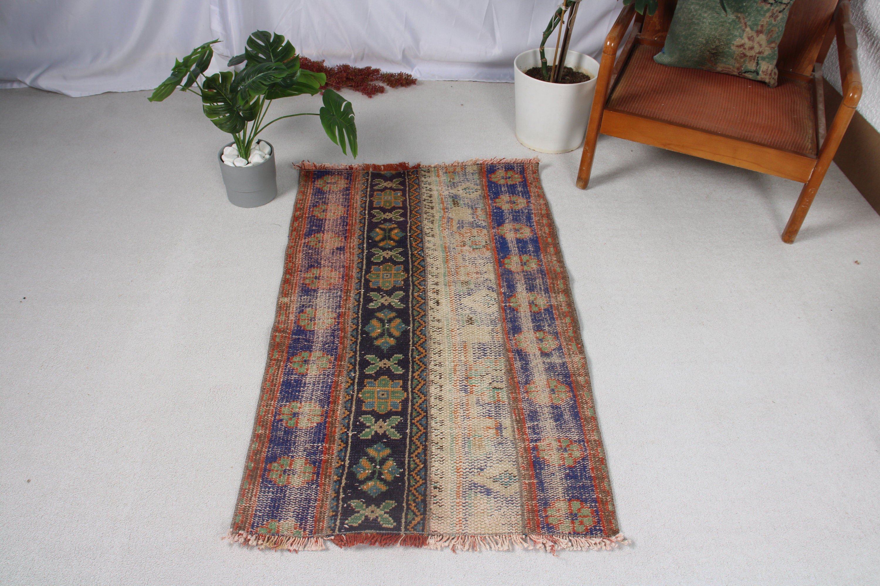 Vintage Halı, Lüks Halı, Mutfak Halıları, Kabile Halıları, 2.4x4.1 ft Küçük Halı, Duvara Asılı Halılar, Mavi Yatak Odası Halıları, Ev Dekorasyonu Halısı, Türk Halısı