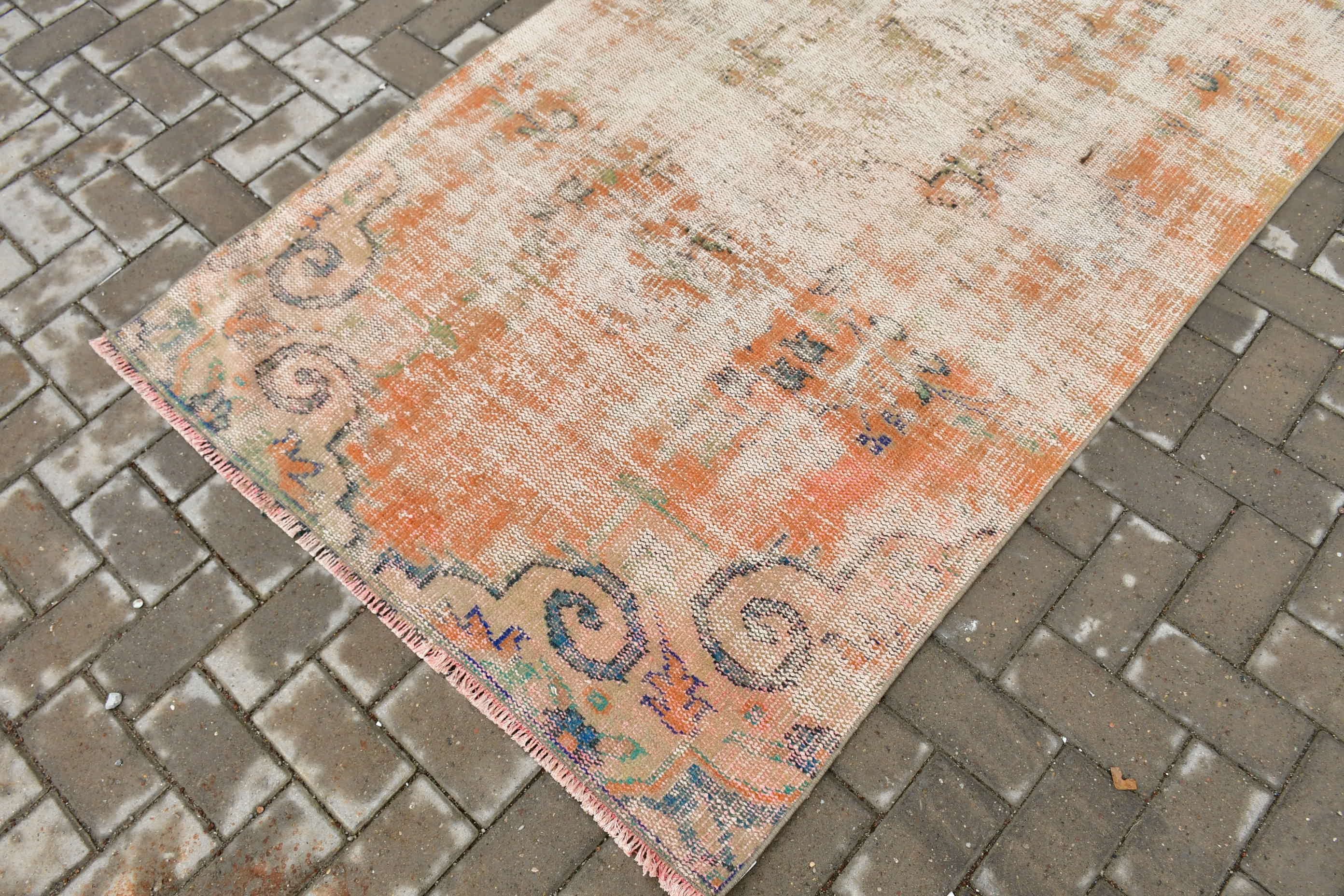 Floor Rug, 3.8x7.3 ft Area Rug, Living Room Rug, Kitchen Rug, Cool Rug, Vintage Rug, Cute Rug, Turkish Rug, Orange Floor Rug, Rugs for Area