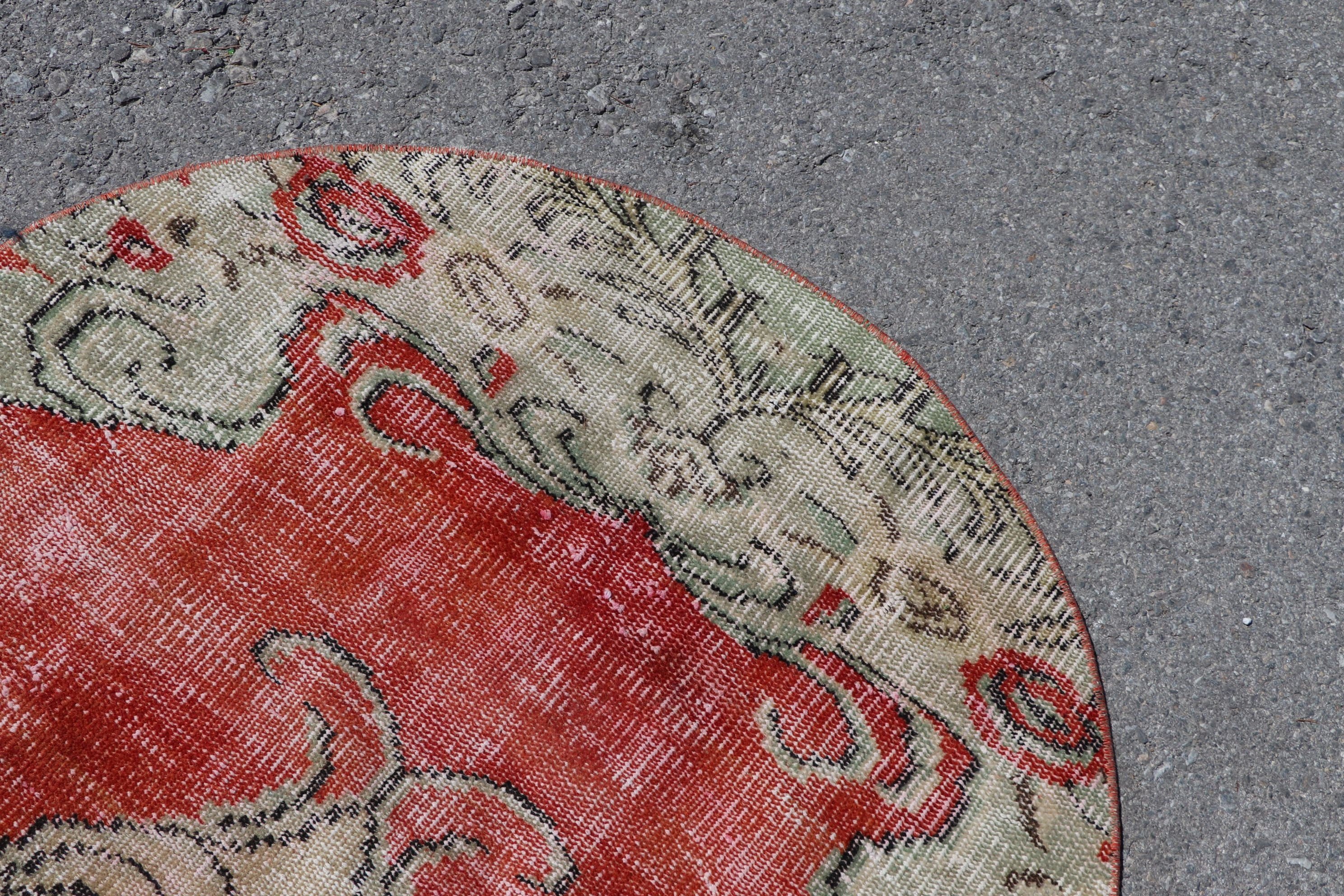 Anatolian Rug, Car Mat Rug, Bedroom Rug, Turkish Rug, Red Oriental Rugs, Vintage Rug, Flatweave Rug, 3.1x3.1 ft Small Rug, Home Decor Rug