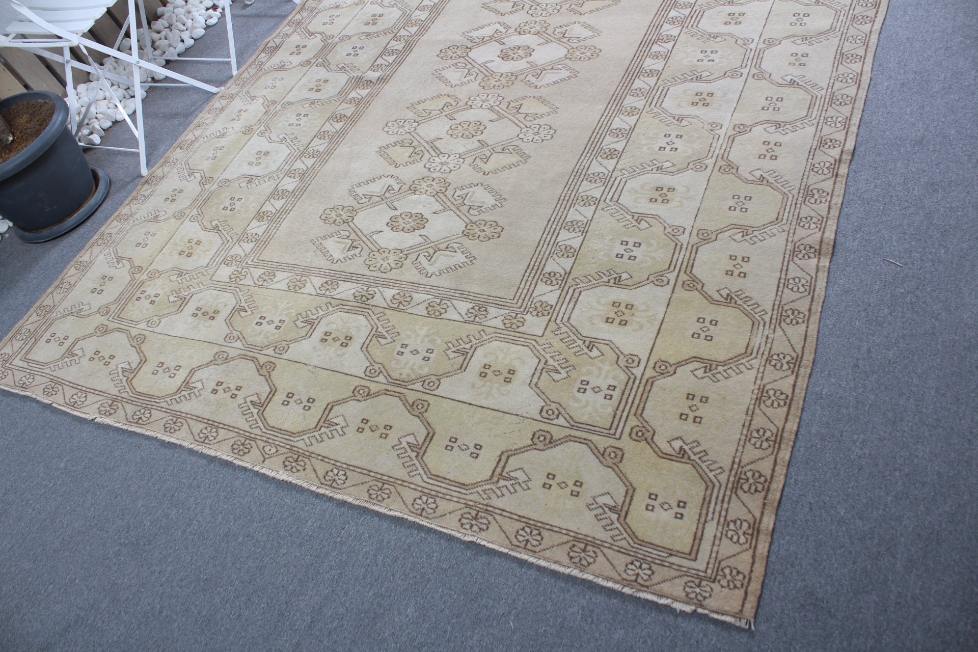 Home Decor Rugs, Oriental Rug, Turkish Rugs, Old Rug, Vintage Rugs, 6.5x9.3 ft Large Rug, Living Room Rug, Beige Oriental Rug, Bedroom Rug