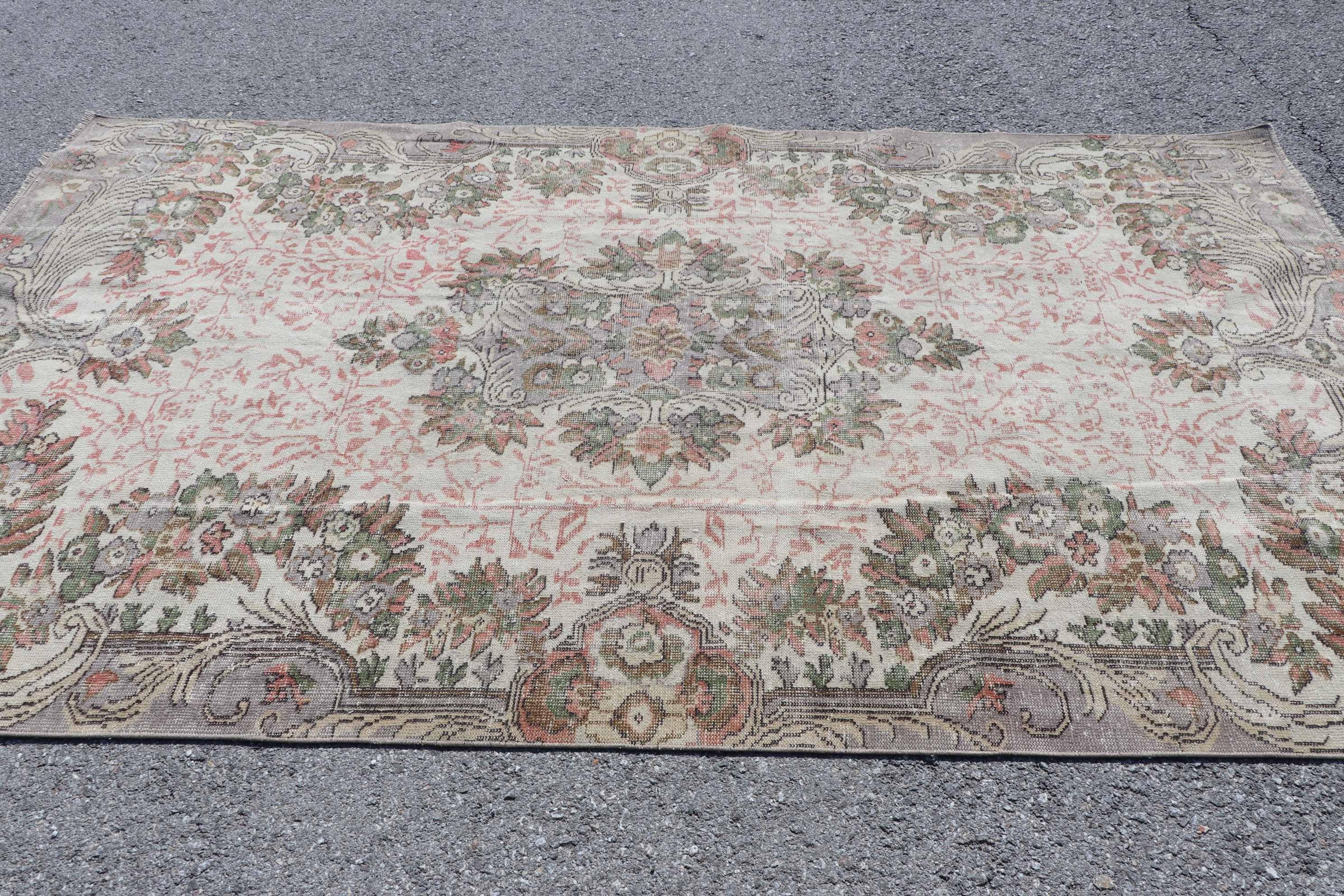 Vintage Rug, Home Decor Rug, Pink Anatolian Rugs, 5.4x9.4 ft Large Rugs, Turkish Rug, Dorm Rugs, Bedroom Rug, Antique Rug, Dining Room Rug