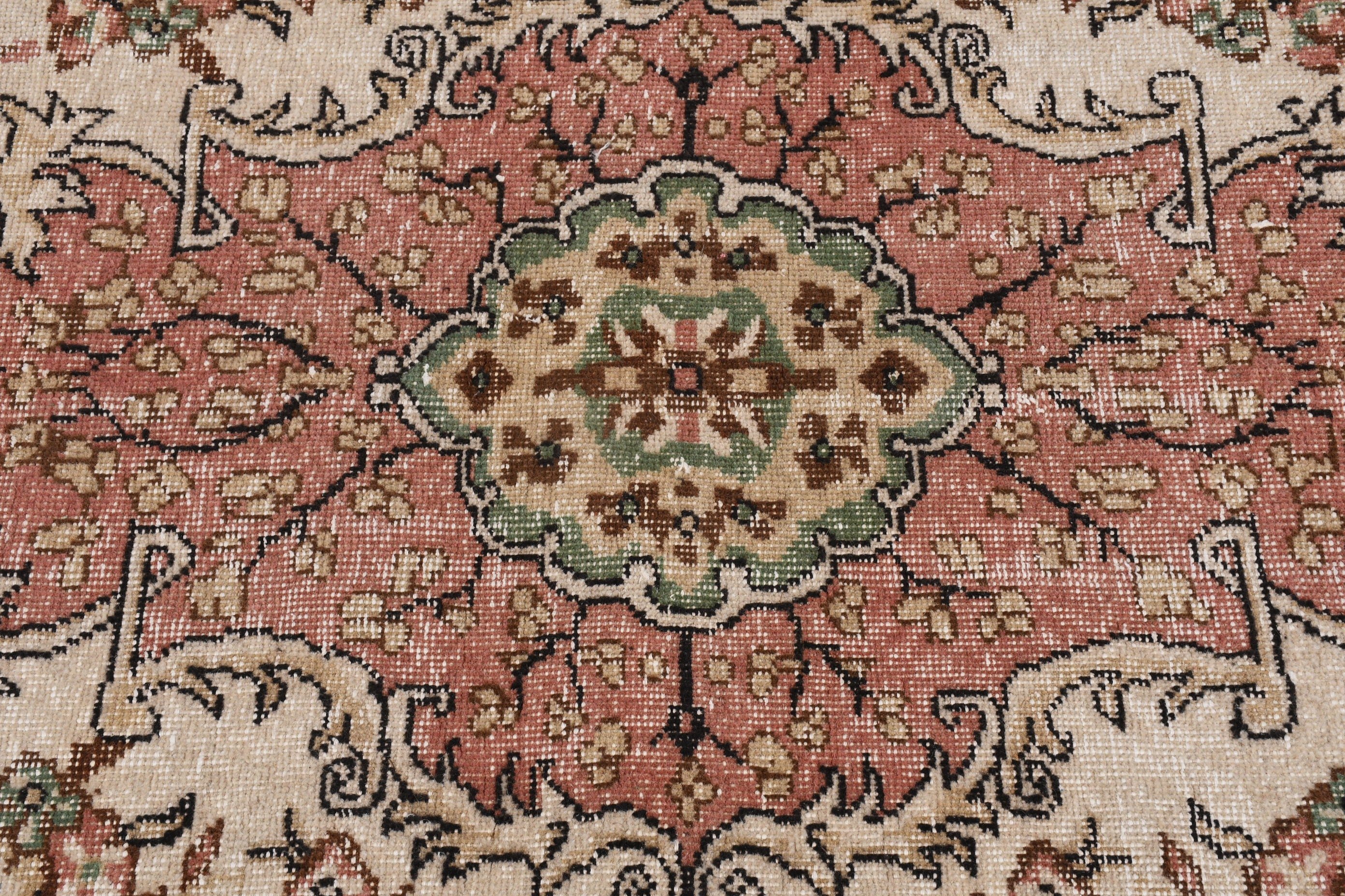 6.3x10 ft Büyük Halılar, Büyük Vintage Halılar, Yün Halılar, Boho Halı, Pembe Oushak Halı, Vintage Halı, Türk Halısı, Ev Dekor Halıları, Yemek Odası Halıları