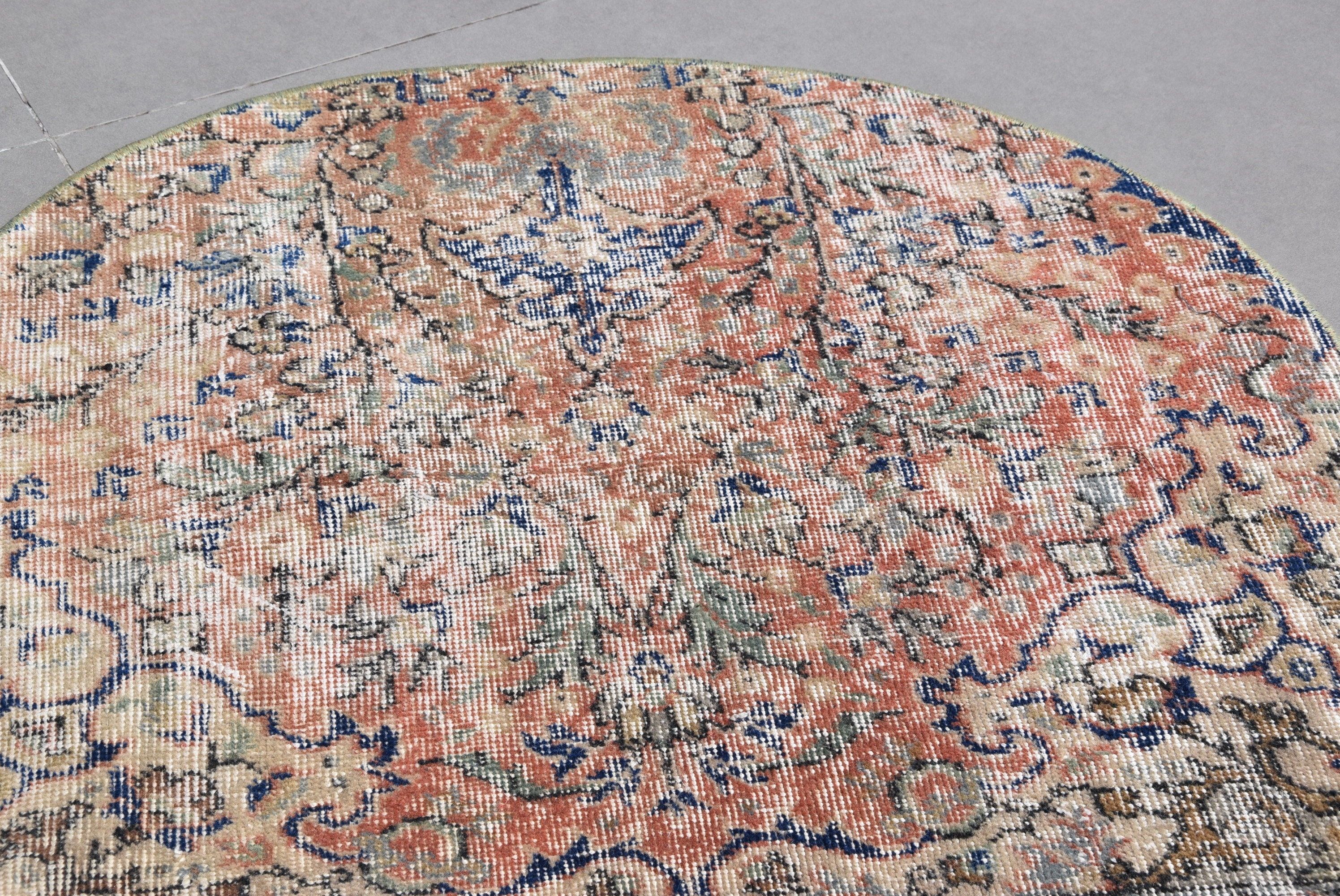 Çocuk Halıları, Pembe Anadolu Halısı, Vintage Halı, Retro Halılar, Türk Halıları, Antika Halı, 3,2x3,2 ft Küçük Halılar, Yün Halılar, Banyo Halısı