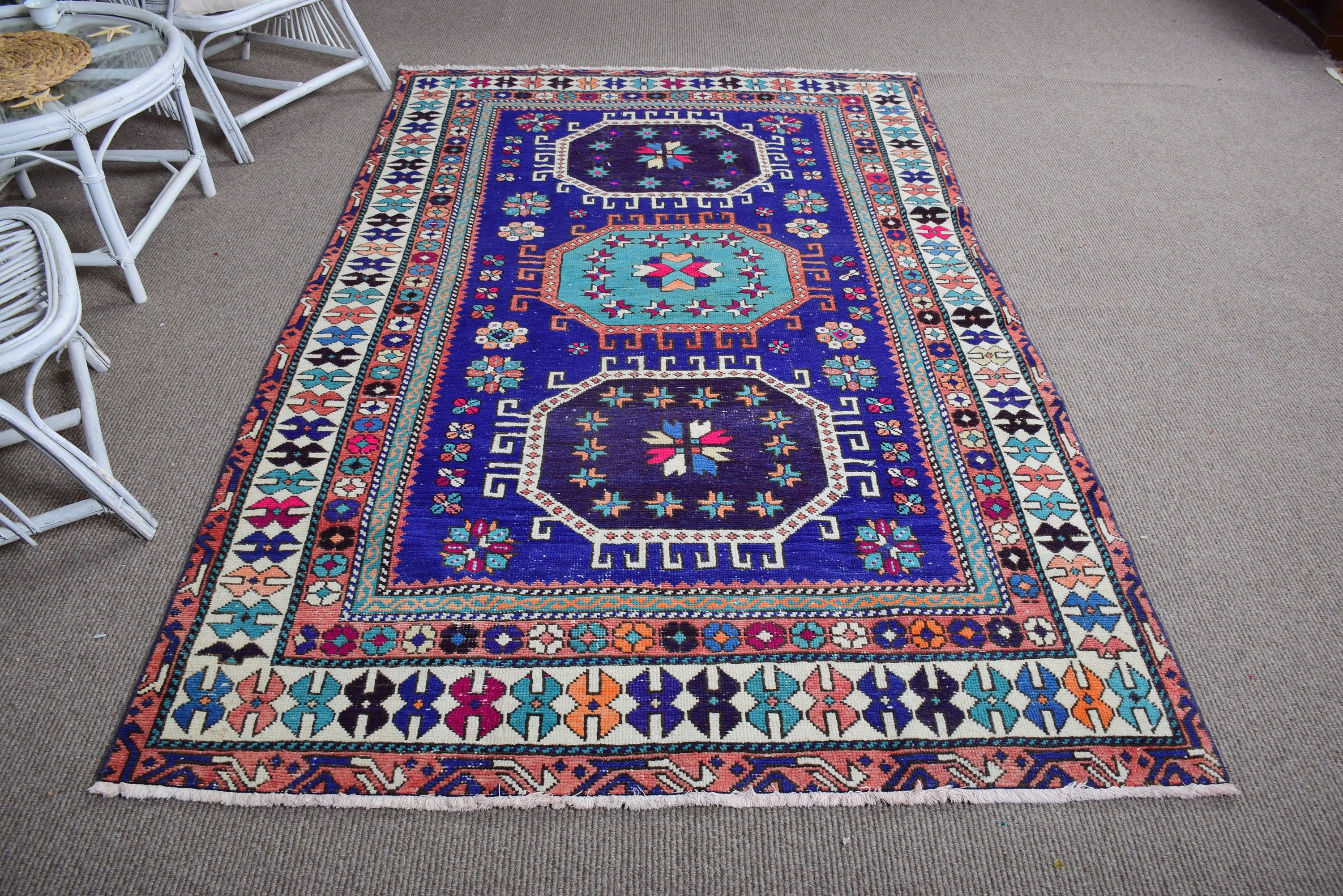 Vintage Halı, Salon Halısı, Oturma Odası Halısı, Nötr Halılar, Ofis Halıları, Mutfak Halıları, Türk Halıları, Mor Oushak Halıları, 5.1x8 ft Büyük Halı