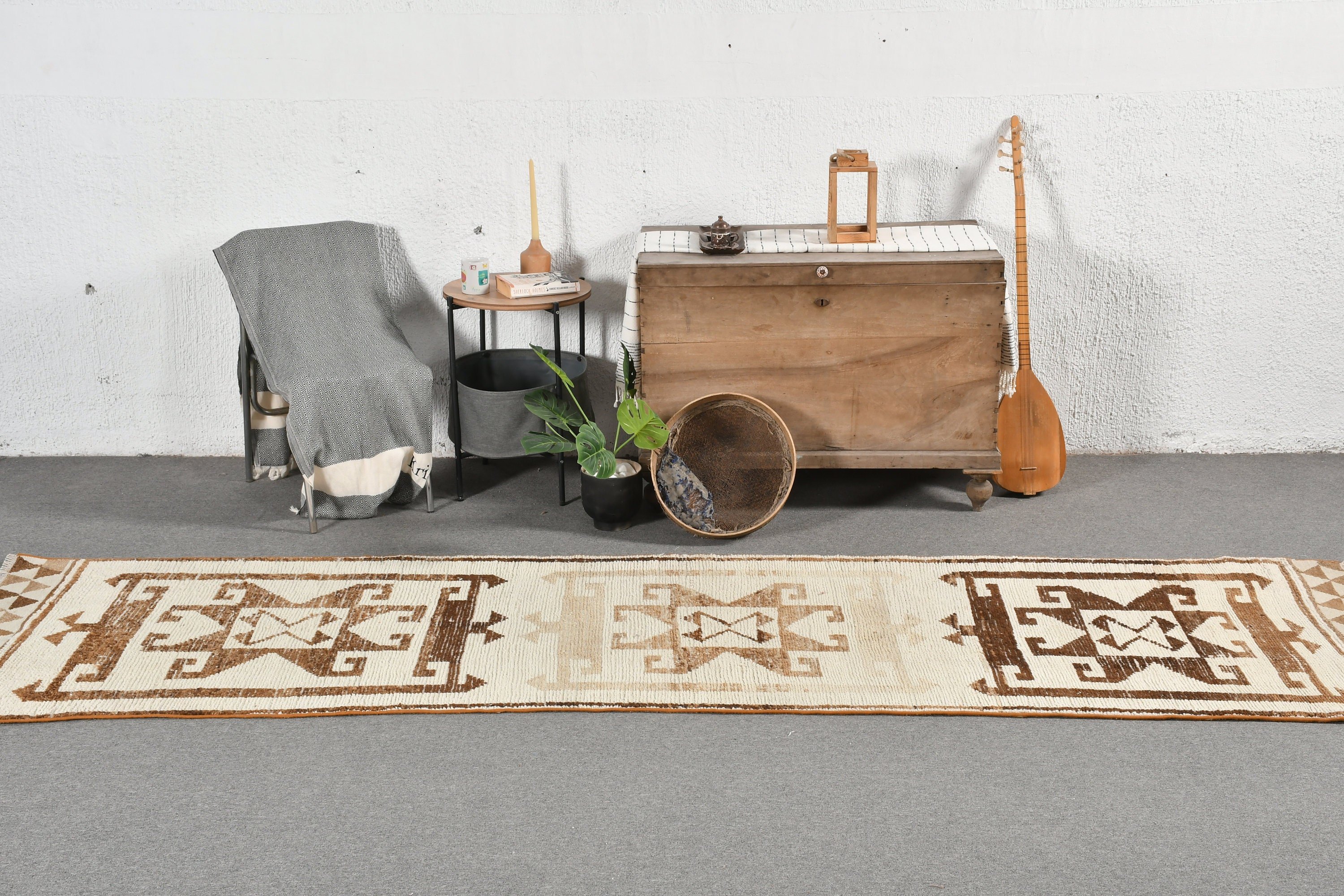 Moroccan Rug, White Home Decor Rug, Home Decor Rug, Vintage Rug, Stair Rugs, Turkish Rug, Hallway Rug, Natural Rugs, 3x11.3 ft Runner Rug
