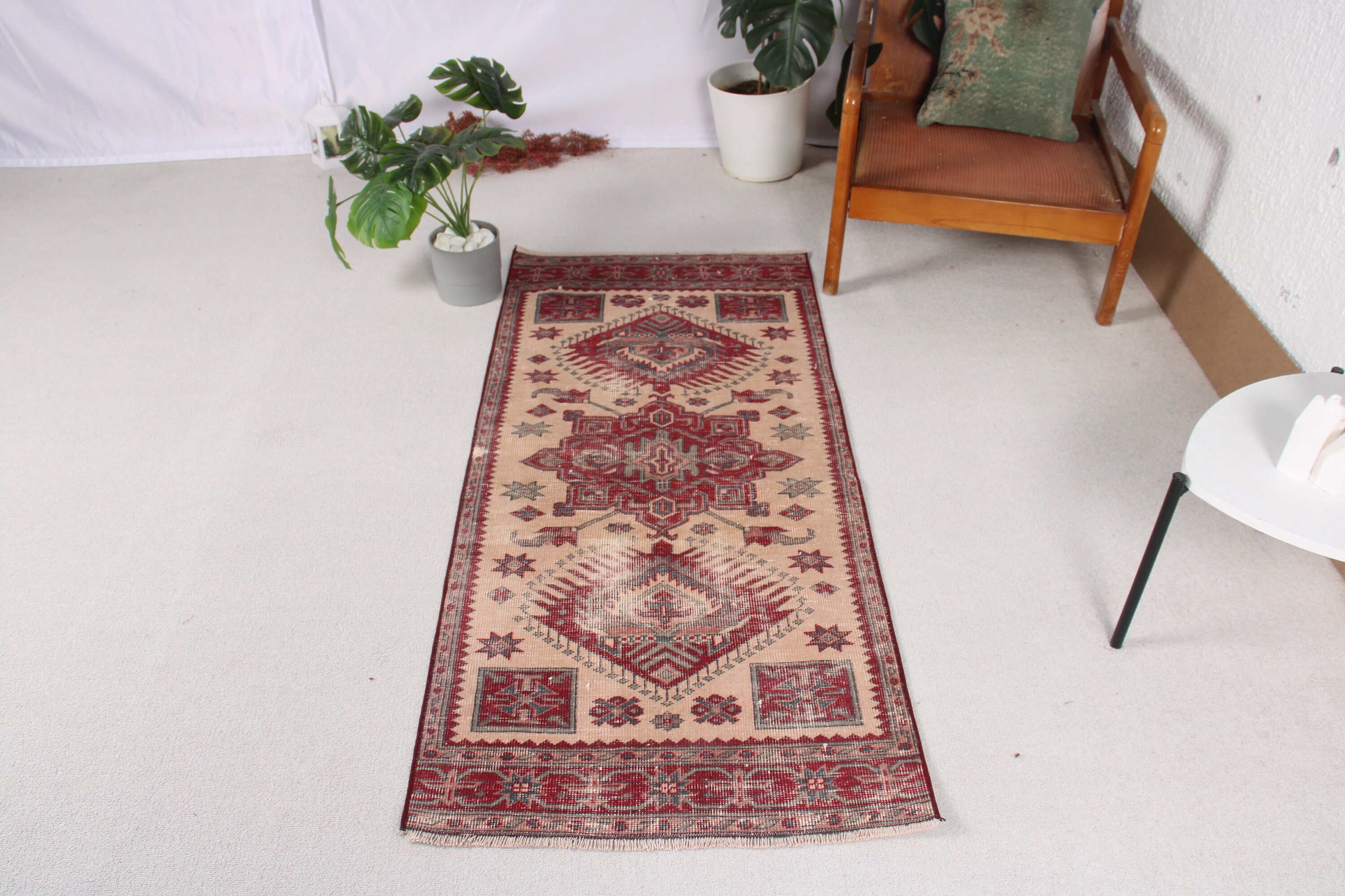 Luxury Rugs, Rugs for Nursery, Turkish Rugs, Vintage Rug, Oushak Rug, Bedroom Rug, Small Area Rug, Beige Cool Rugs, 2.4x5.3 ft Small Rugs