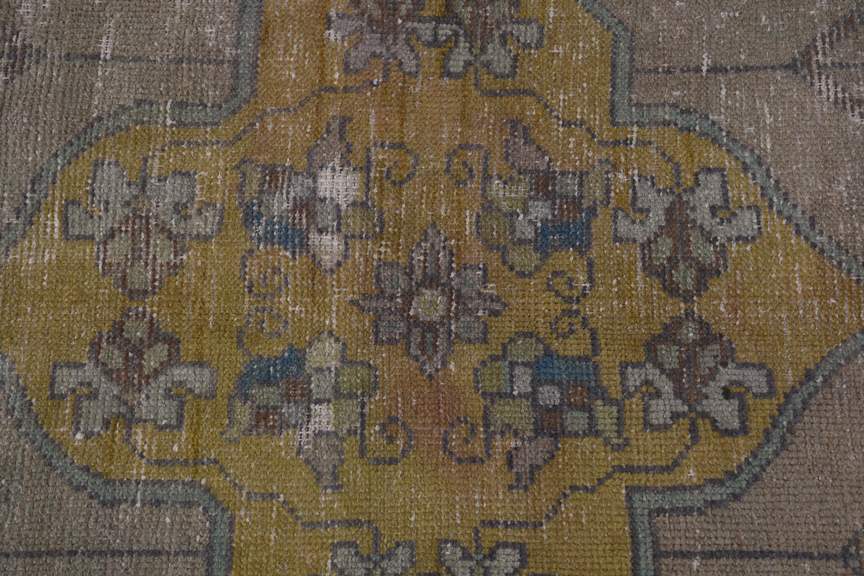 Boho Bölge Halısı, Vintage Halılar, Modern Halı, Türk Halısı, Sarı Nötr Halı, 4x8.4 ft Alan Halıları, Anadolu Halısı, Vintage Alan Halısı, Etnik Halı