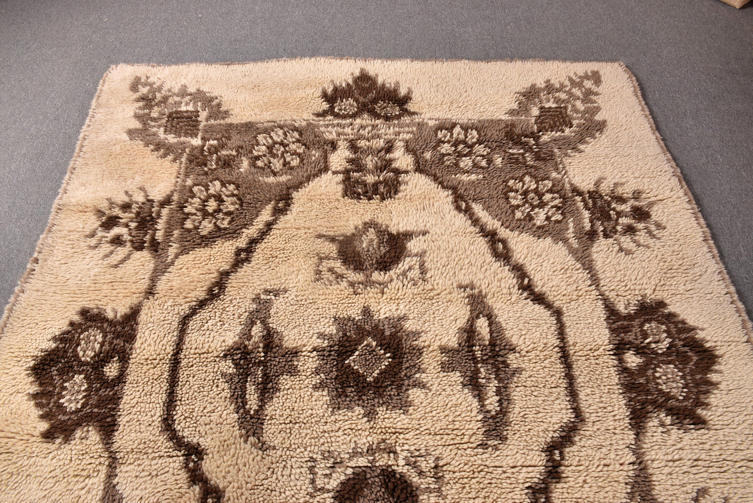 Turkish Rugs, Vintage Rugs, 5.8x6.9 ft Large Rugs, Salon Rug, Home Decor Rug, Beige Home Decor Rug, Large Vintage Rug, Flatweave Rug