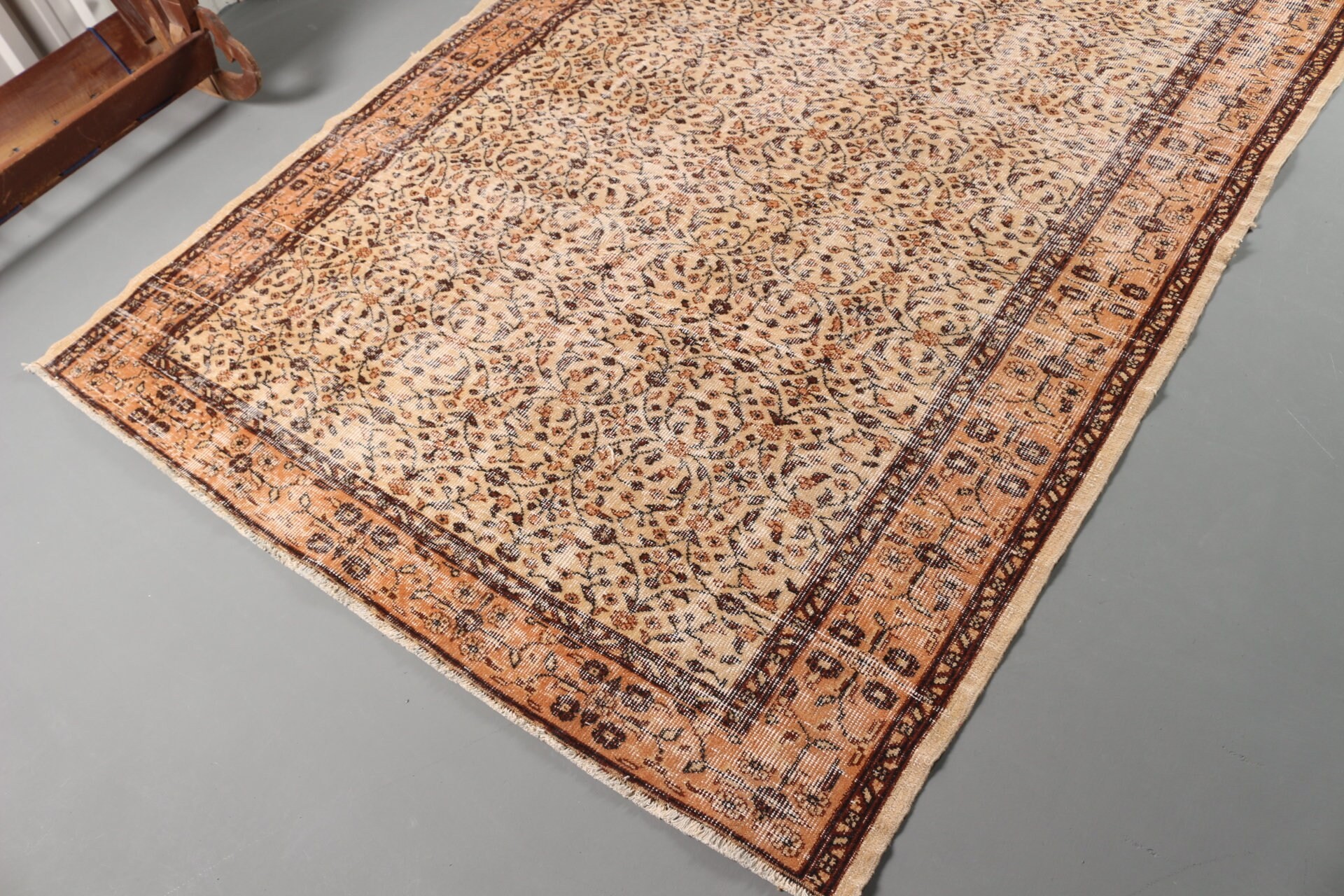 Moroccan Rugs, Anatolian Rugs, Beige Anatolian Rugs, Turkish Rugs, Retro Rug, Vintage Rugs, 5.7x9 ft Large Rugs, Salon Rug, Dining Room Rug