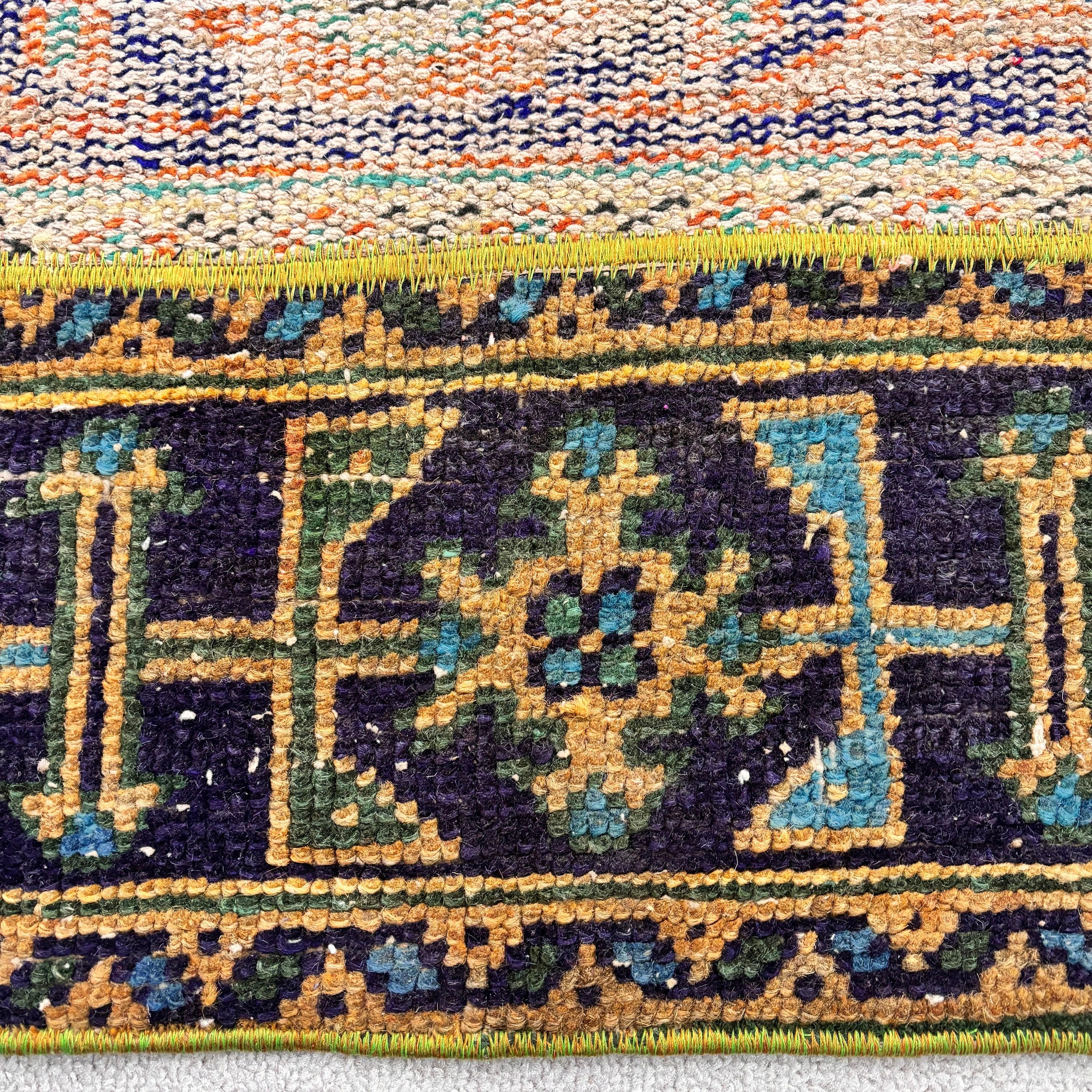 Yün Halı, Organik Halı, Türk Halısı, Çocuk Halıları, 2,5x5,6 ft Küçük Halılar, Duvara Asılı Halı, Nötr Halı, Vintage Halı, Mavi Anadolu Halısı