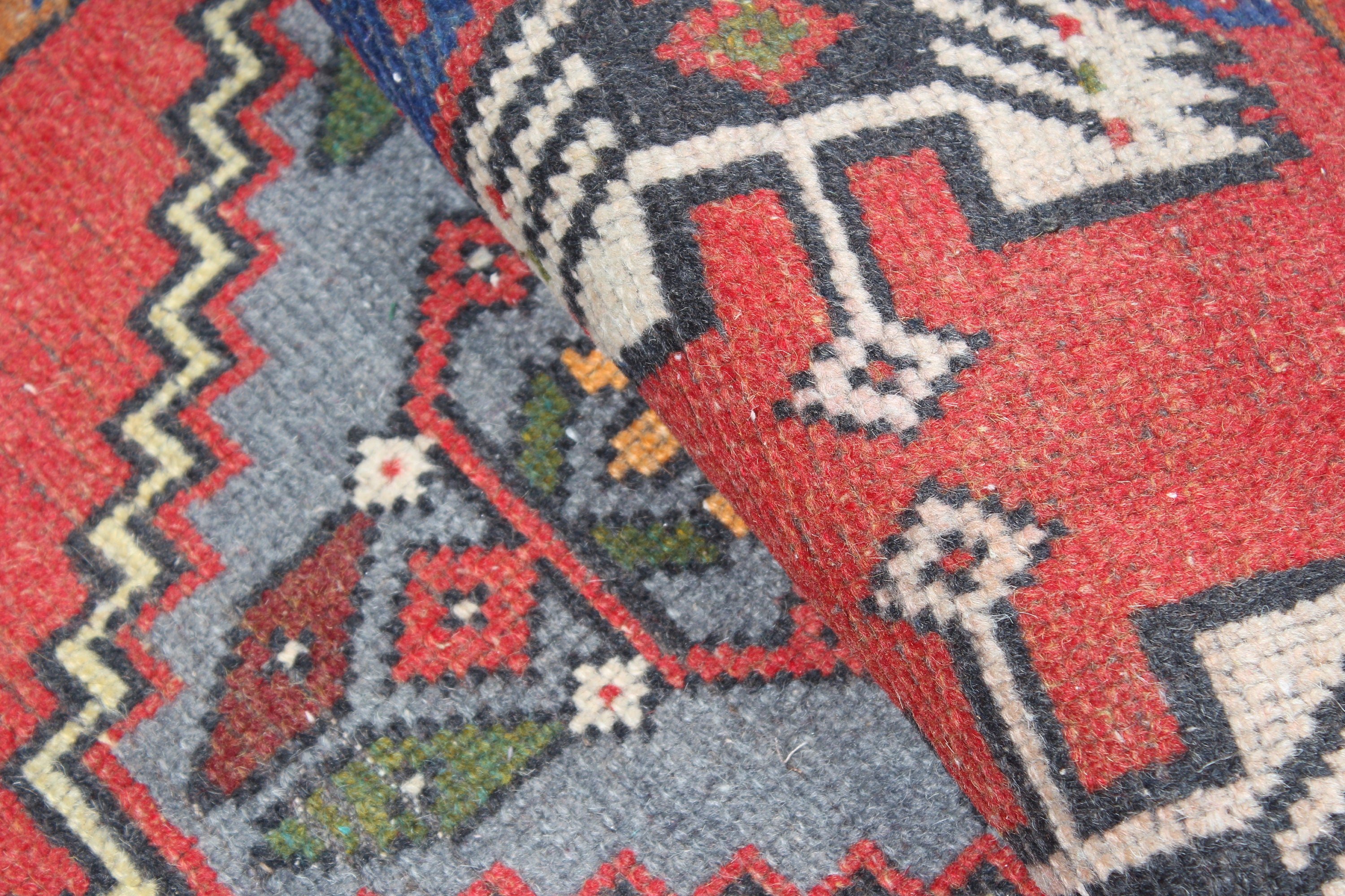 Vintage Rugs, Kitchen Rugs, Small Area Rug, Bedroom Rugs, Red Oushak Rugs, Turkish Rugs, Car Mat Rug, Artistic Rug, 1.6x3.2 ft Small Rugs