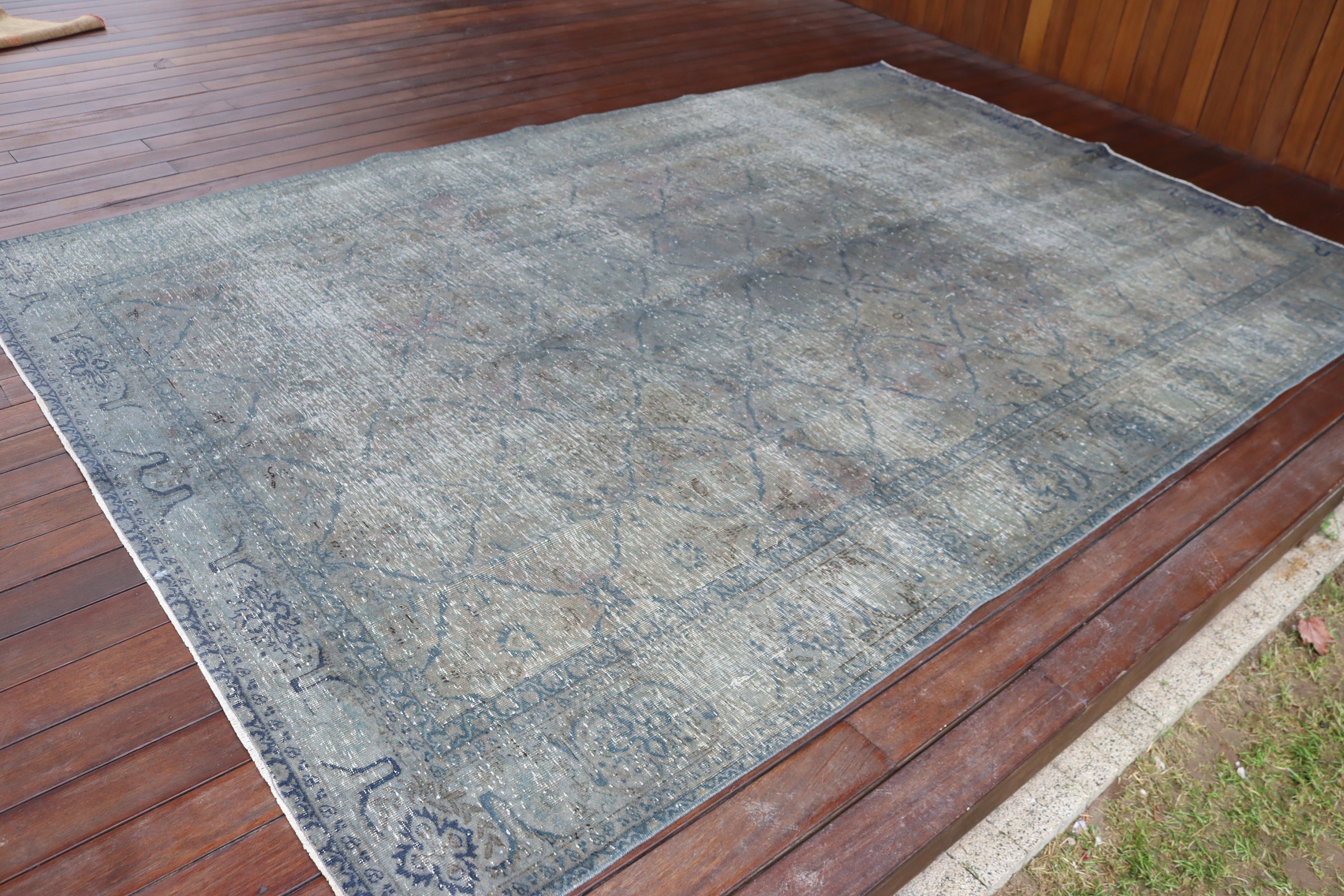 Rugs for Large Boho, Turkish Rugs, 6.4x9.4 ft Large Rugs, Flatweave Rugs, Gray Bedroom Rug, Floor Rug, Dining Room Rugs, Vintage Rug