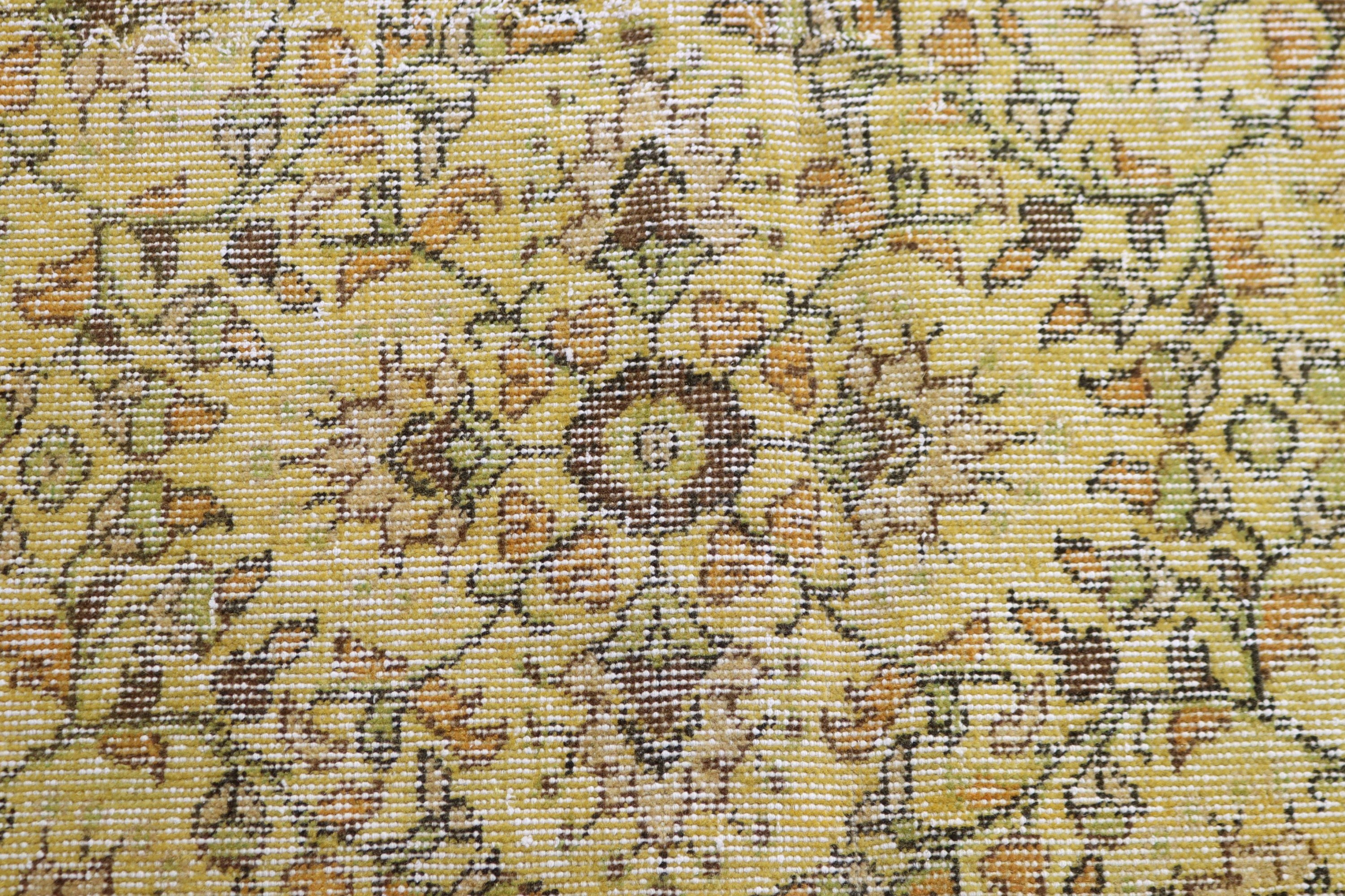 Oriental Rug, Floor Rug, Yellow Modern Rug, 4.5x8.8 ft Area Rugs, Turkey Rugs, Vintage Rugs, Vintage Area Rugs, Bedroom Rugs, Turkish Rugs