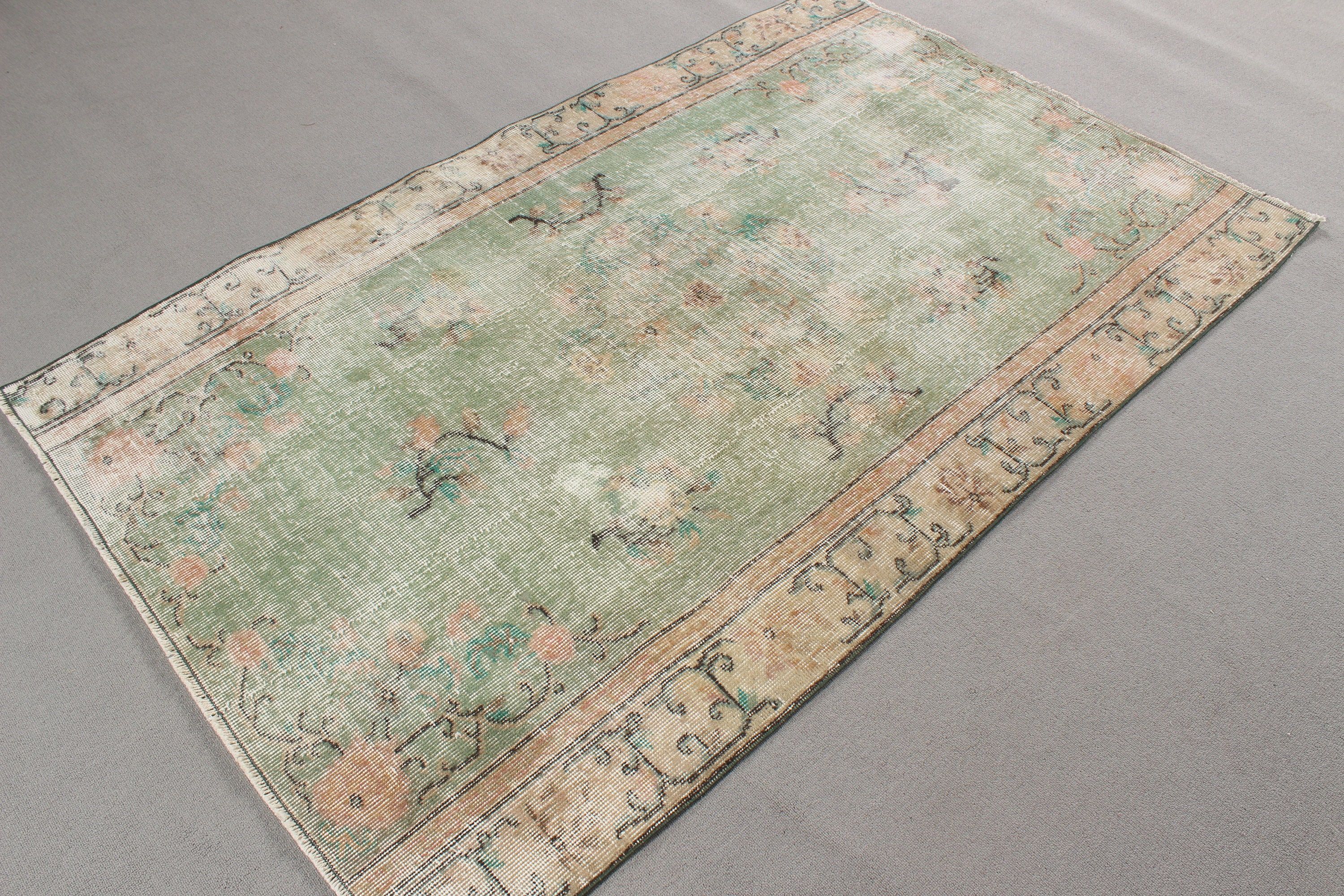 Statement Rugs, 3.9x6.1 ft Accent Rug, Turkish Rug, Vintage Rugs, Oriental Rugs, Kitchen Rugs, Beige Bedroom Rugs, Vintage Accent Rugs